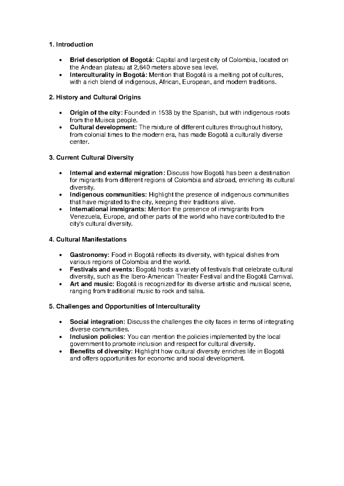 Conversation Class Intercultural cities - 1. Introduction • Brief ...