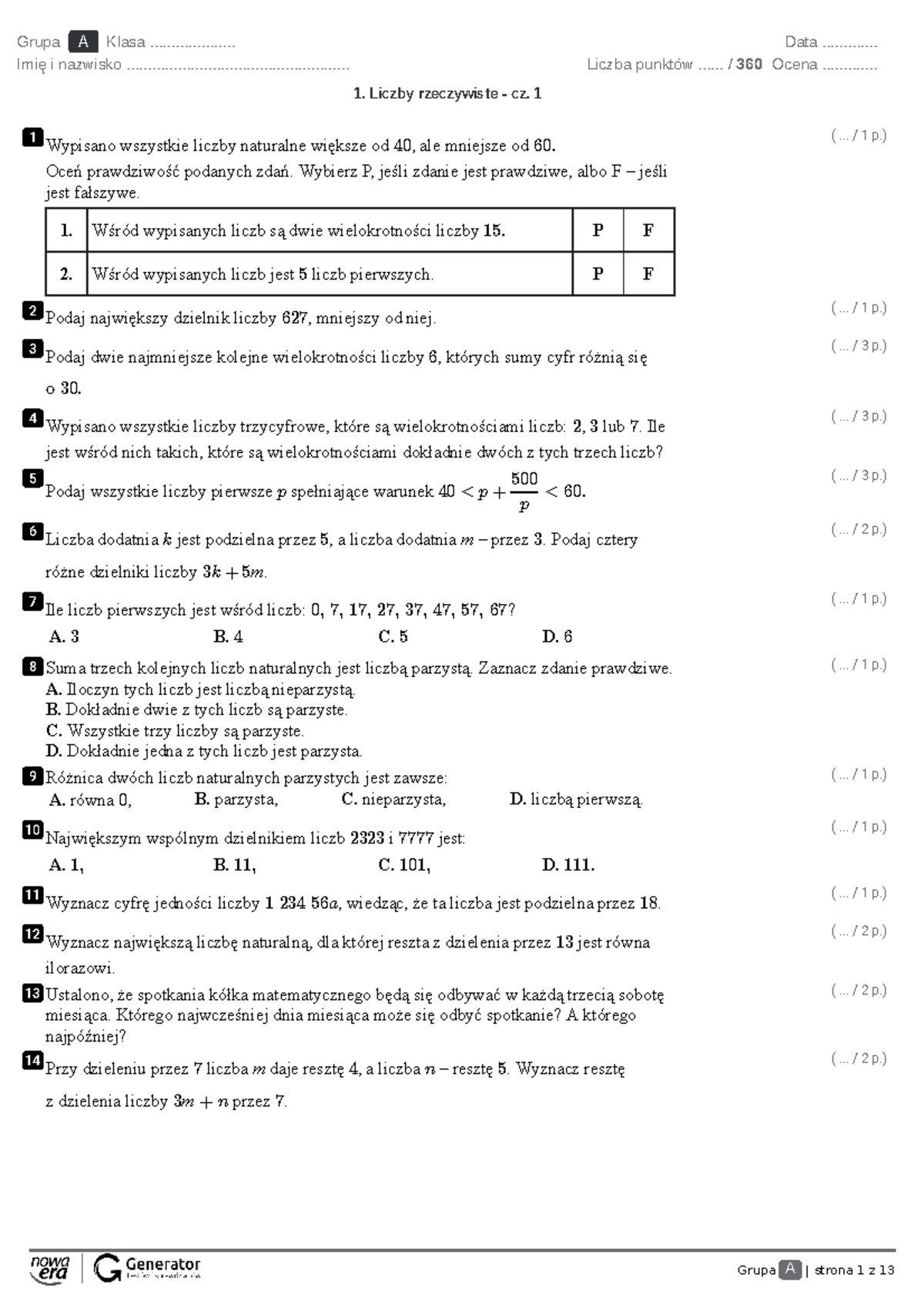 Sprawdzian Z Renesansu 1 Technikum www.studocu.com