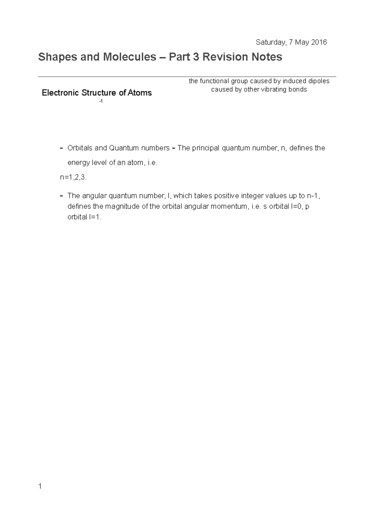 Natural Sciences - Chemistry - Shapes and Molecules - Part 3 - Shapes ...