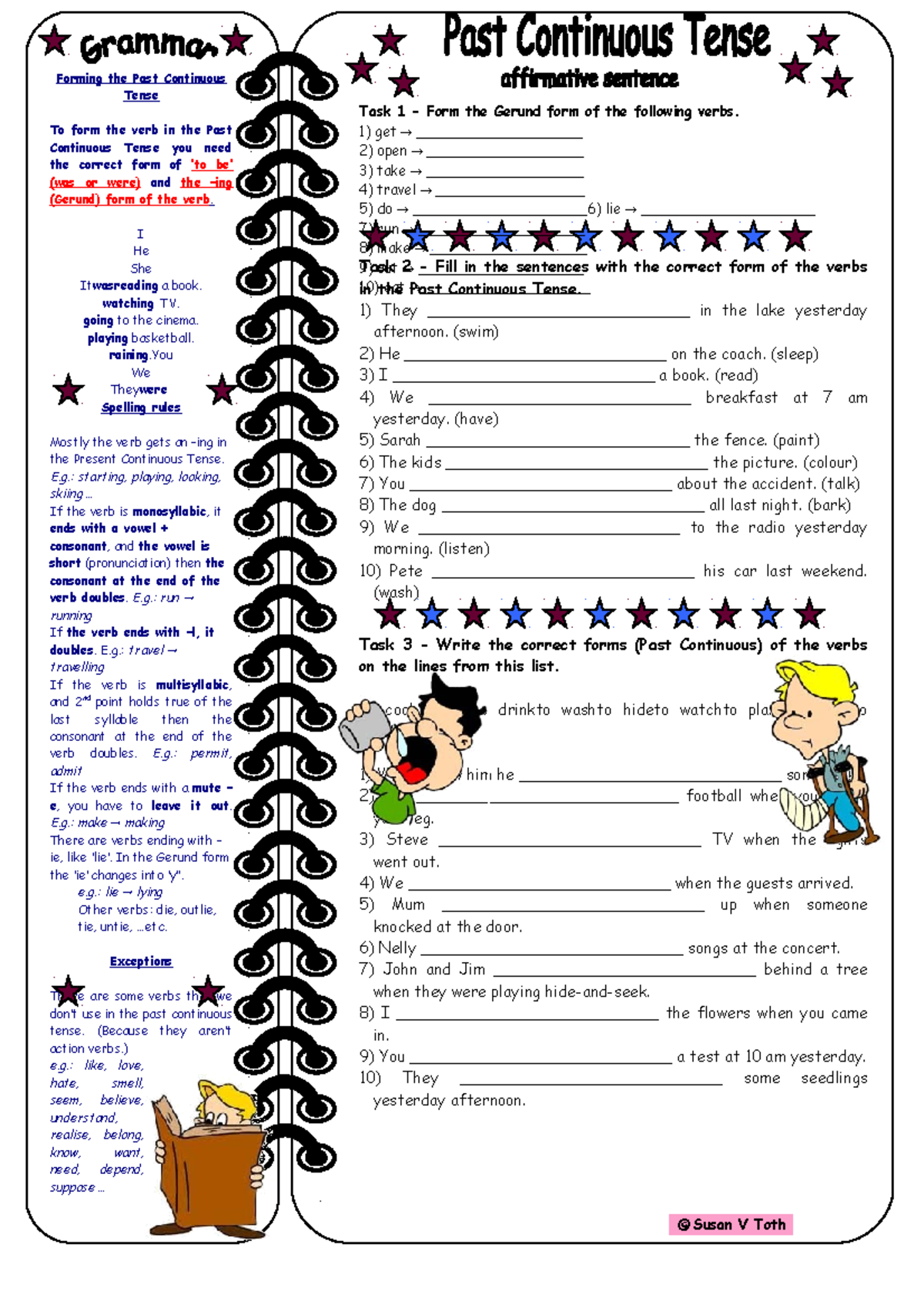 2. Past Continuous exercises 1-3 - Forming the Past Continuous Tense To ...