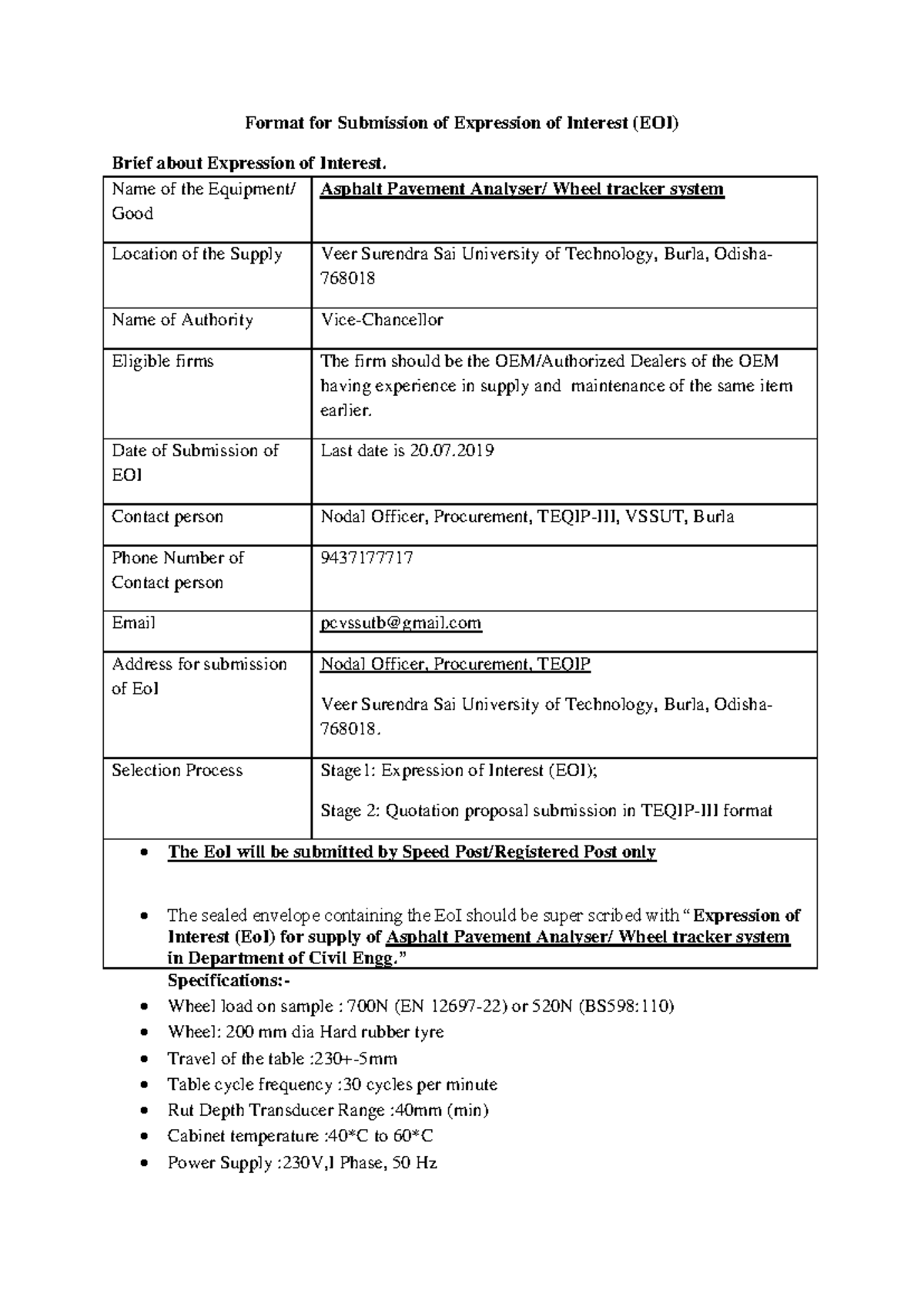 Tender 050719130621 - Practical - Format for Submission of Expression ...