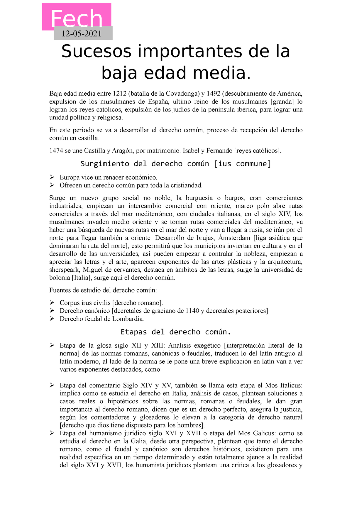 4 Apuntes Hdd 12 05 2021 Sucesos Importantes De La Baja Edad Media Baja Edad Media Entre 1212 