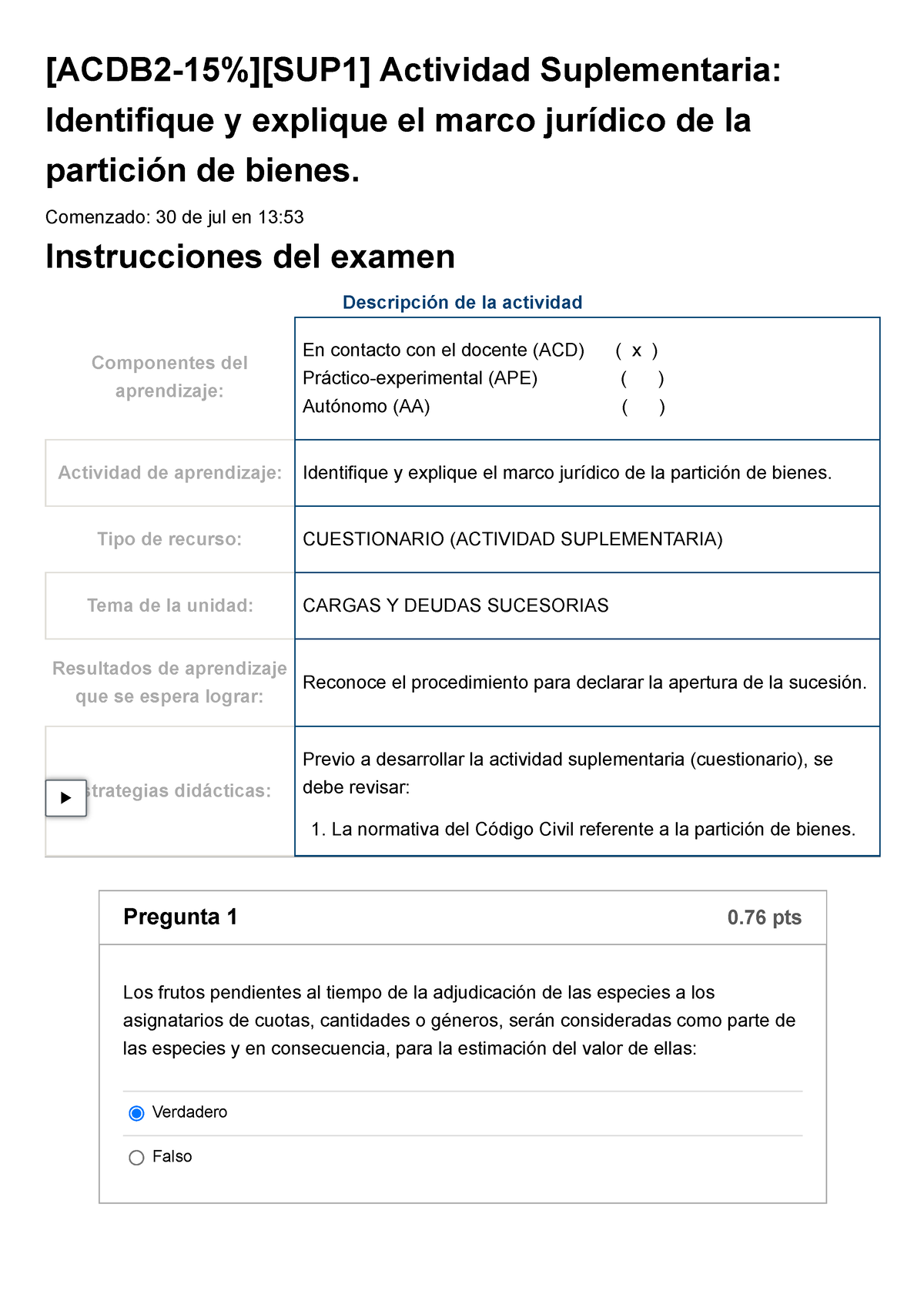 Examen [ACDB 2-15%][SUP 1] Actividad Suplementaria - [ACDB2-15%][SUP1 ...