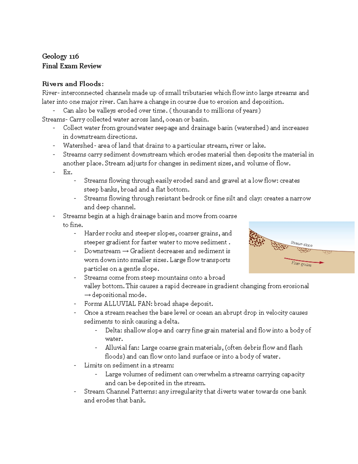 Geology Final Exam - Study Guide Containing Materials In Detail From ...