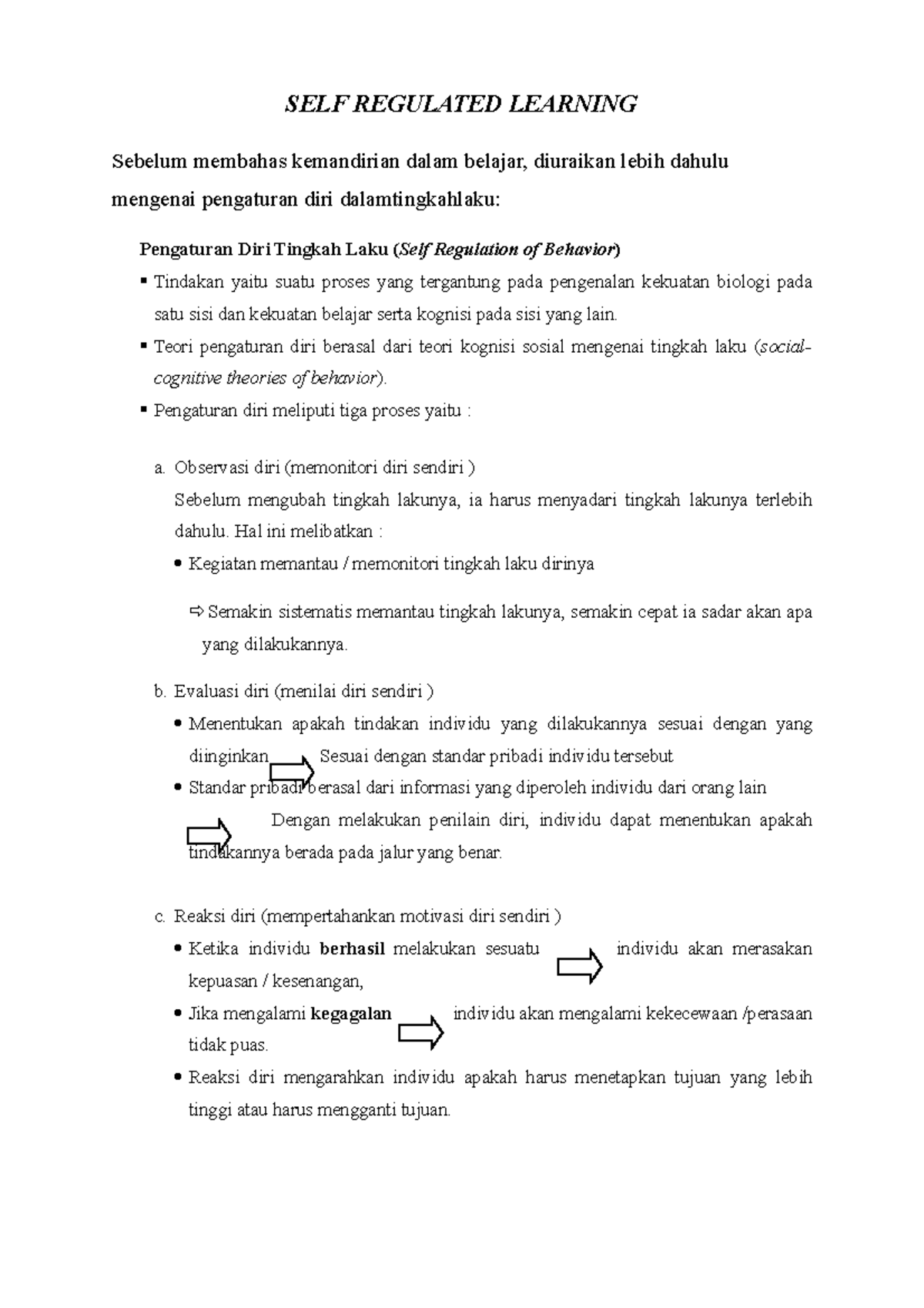SELF Regulated Learning - SELF REGULATED LEARNING Sebelum membahas ...