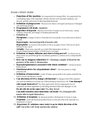 Exam 1 outline - Study Guide - Exam 1 GENERAL Outline This is a GENERAL ...
