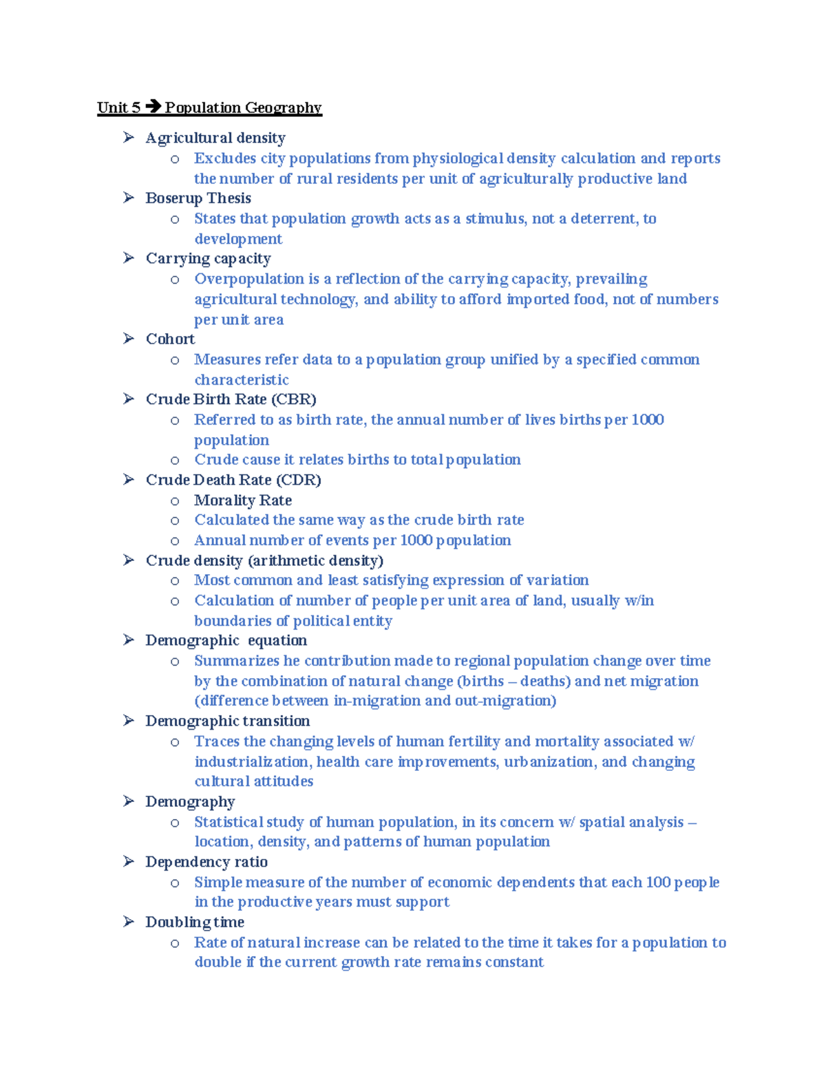 Geog Exam 2 Guide Vocab for exam 2 on chapters 5,6,7, and 8 Unit 5