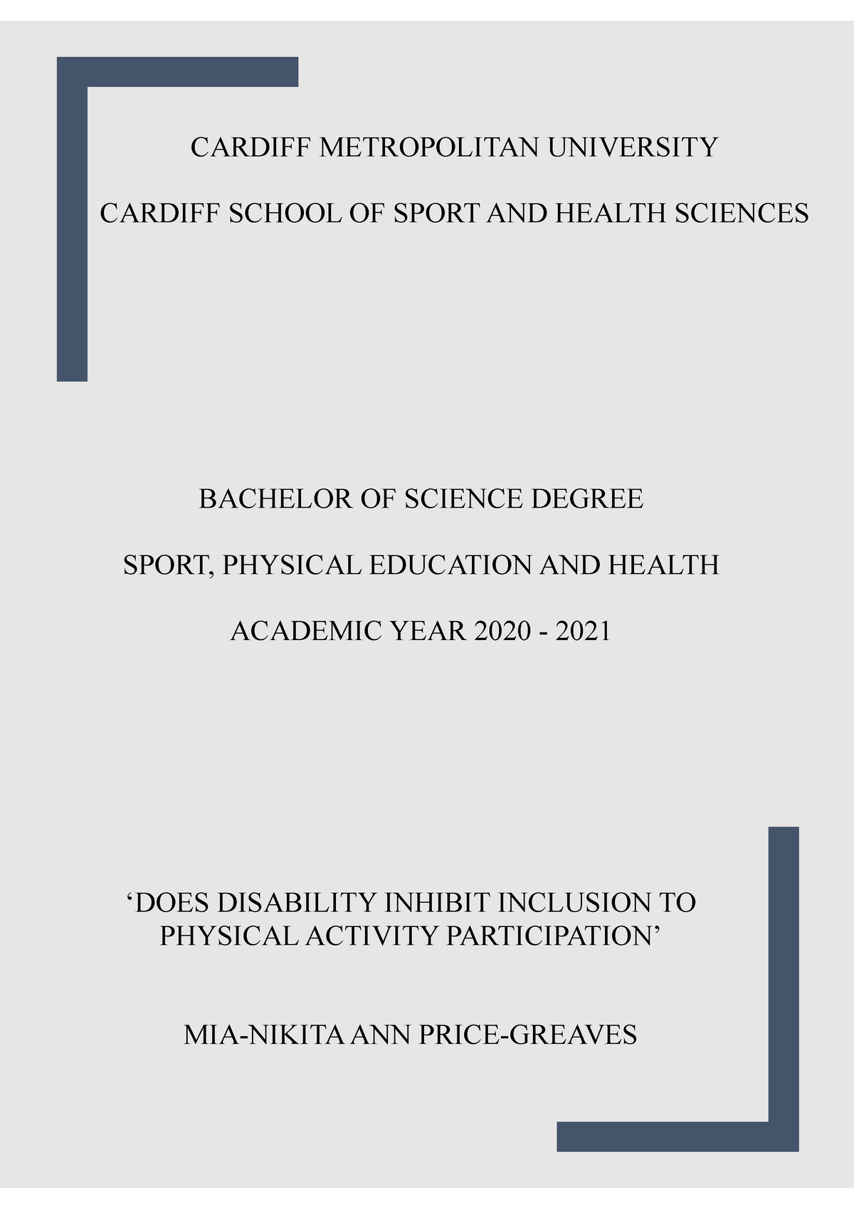 cardiff uni dissertation