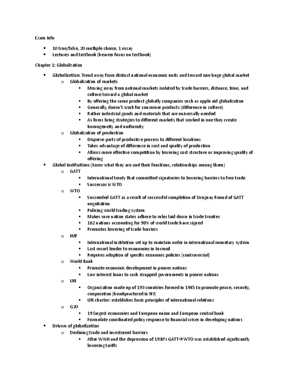 Chapters 1-4 for first concept check - Exam Info 10 true/false, 20 ...