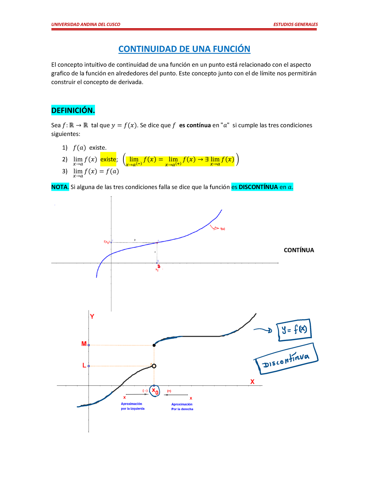 Continuidad DE UNA Funcion 2ac 08 03 2021 - CONTINUIDAD DE UNA FUNCIÓN ...