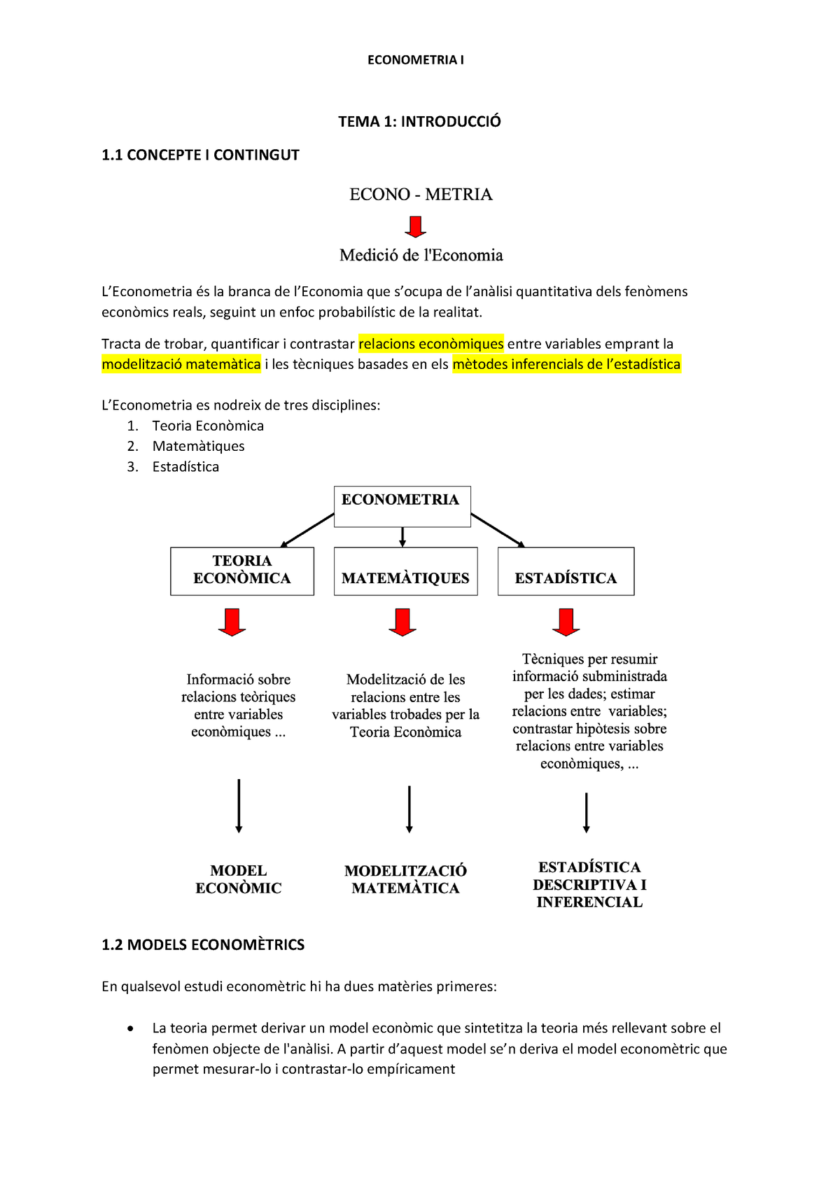 ECON.1 TEMA 1 Introducció - TEMA 1: INTRODUCCI” 1 CONCEPTE I CONTINGUT ...