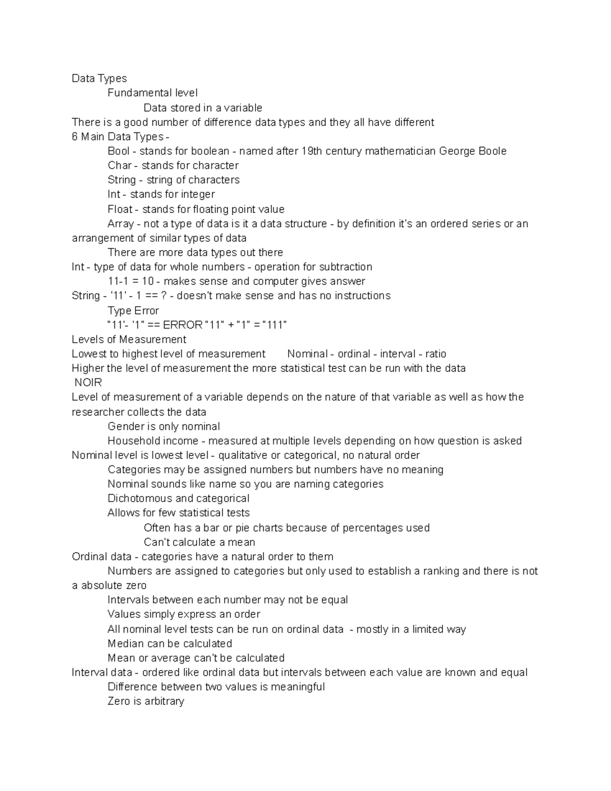 Test 2 - Emerging And Disruptive Technology Continued - Data Types ...