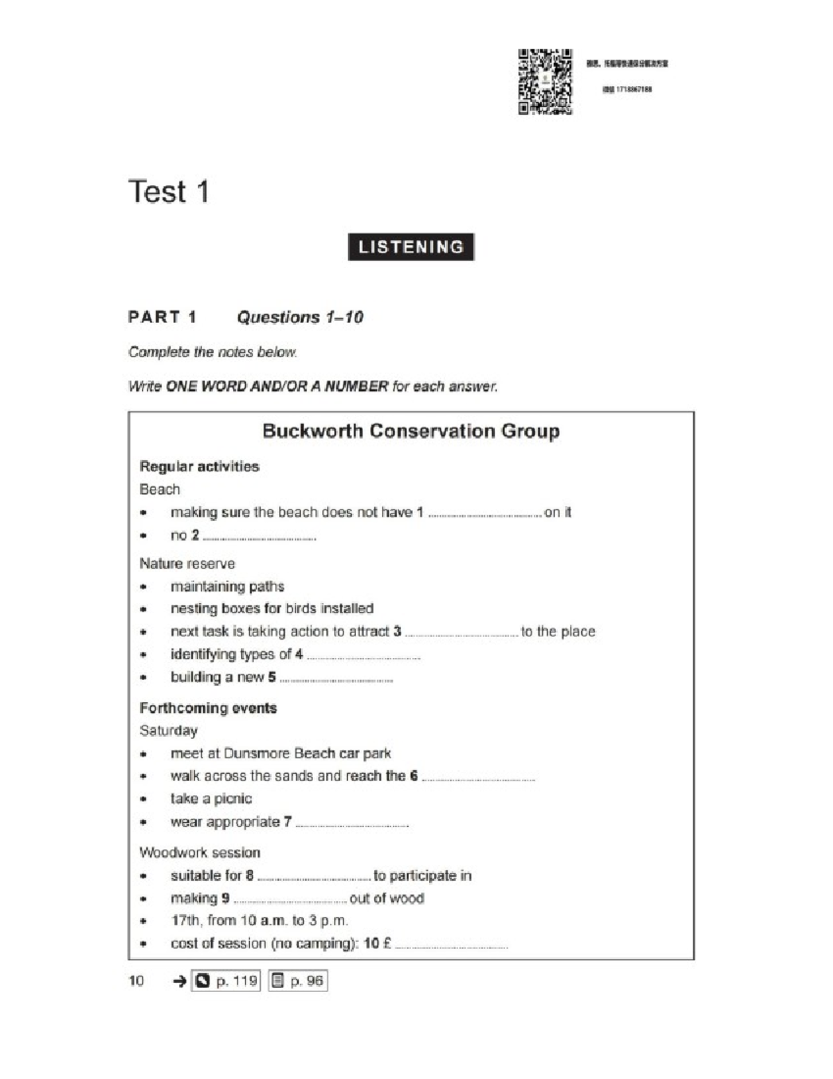 C. Ielts 17.1 Listening - BR. HI 1718867168 Test 1 LISTENING PART 1 ...