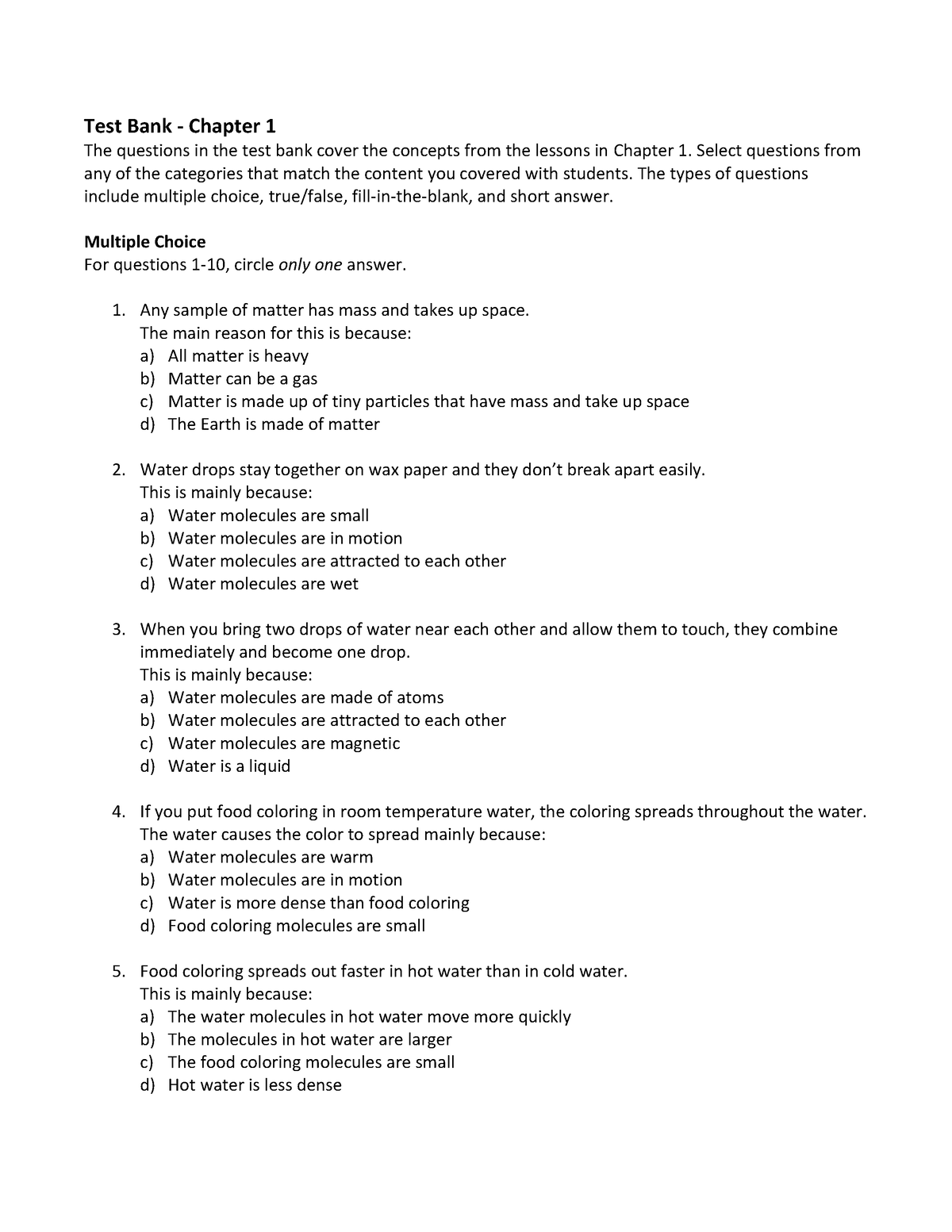 Test Bank 1 - Management - Test Bank - Chapter 1 The Questions In The ...