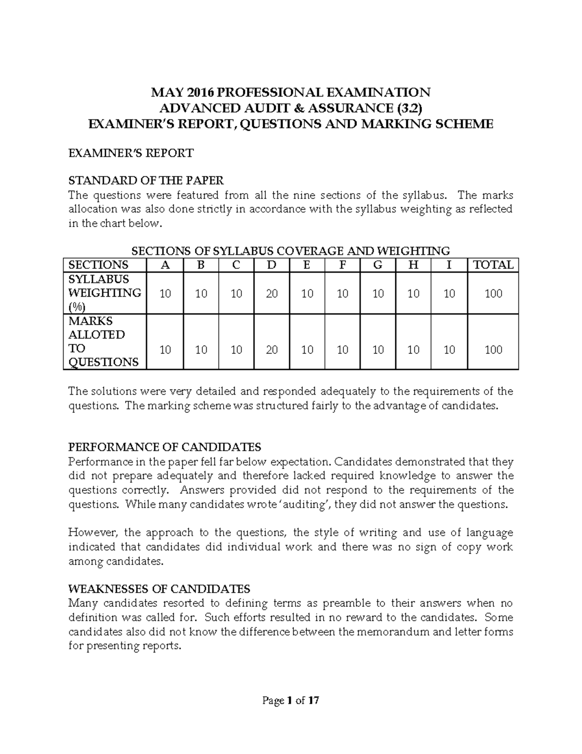 Sample/practice exam 12 October 2016, questions and answers - MAY 2016 ...