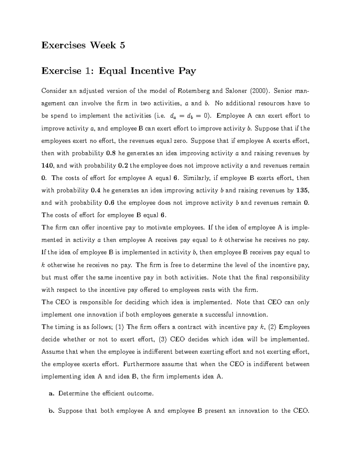 Exercises Tutorial Week 5 - Exercises Week 5 Exercise 1: Equal ...