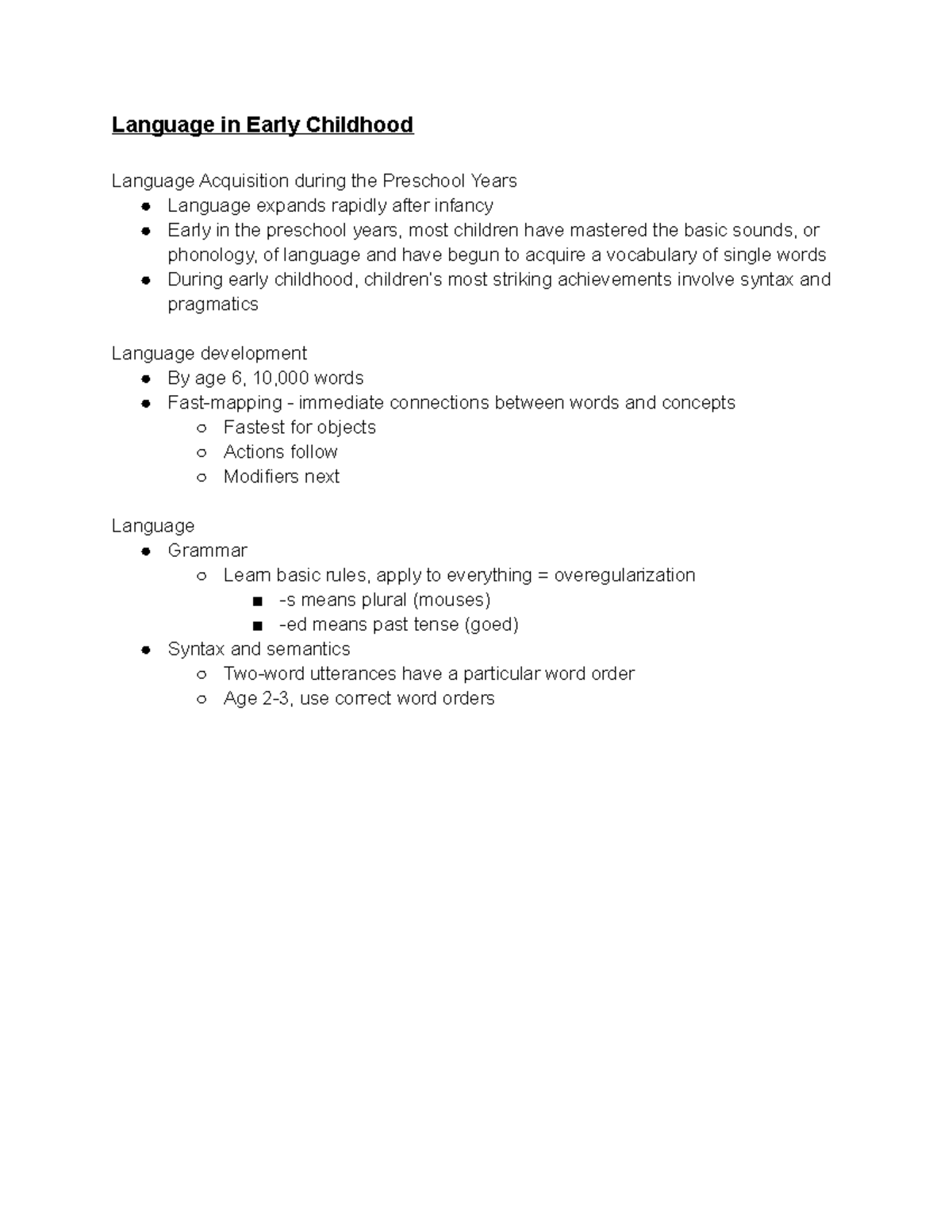 Lifespan Psych Ch. 7 - Dr. Hamilton - Language in Early Childhood ...