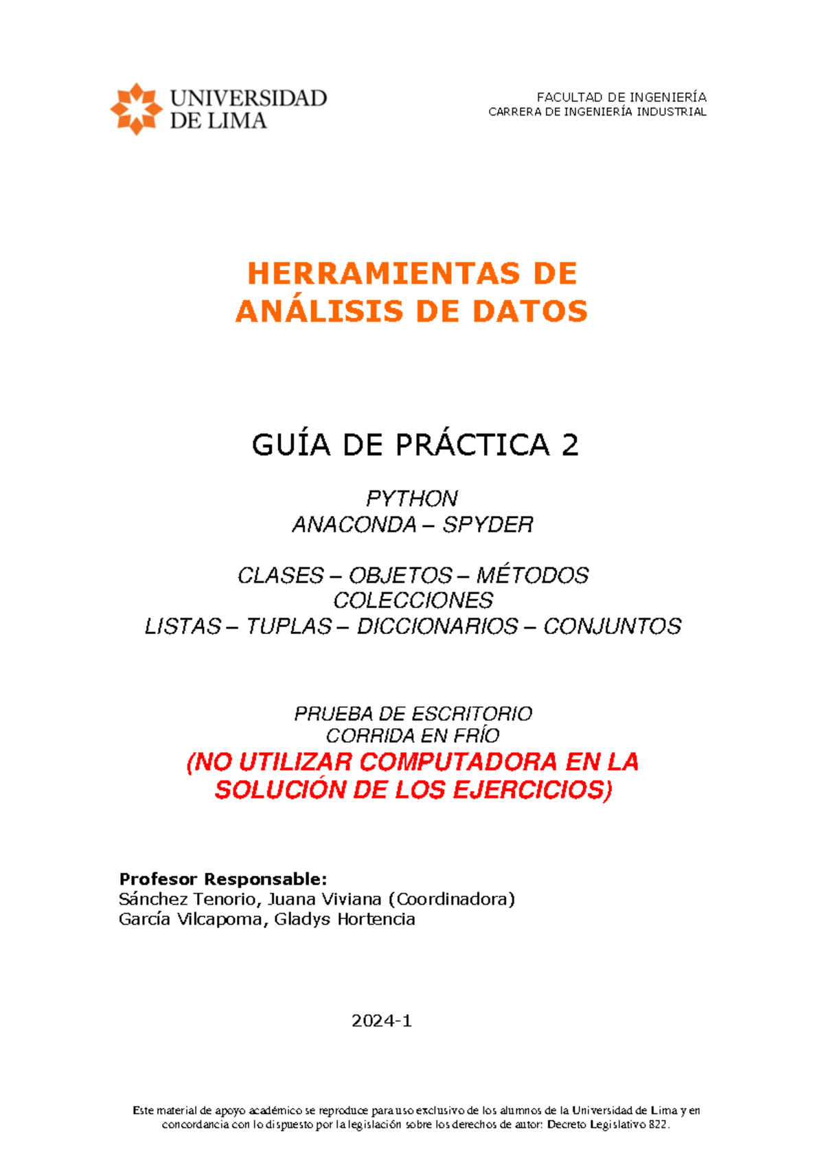 Python Guia de Práctica 2 - FACULTAD DE INGENIERÍA CARRERA DE ...