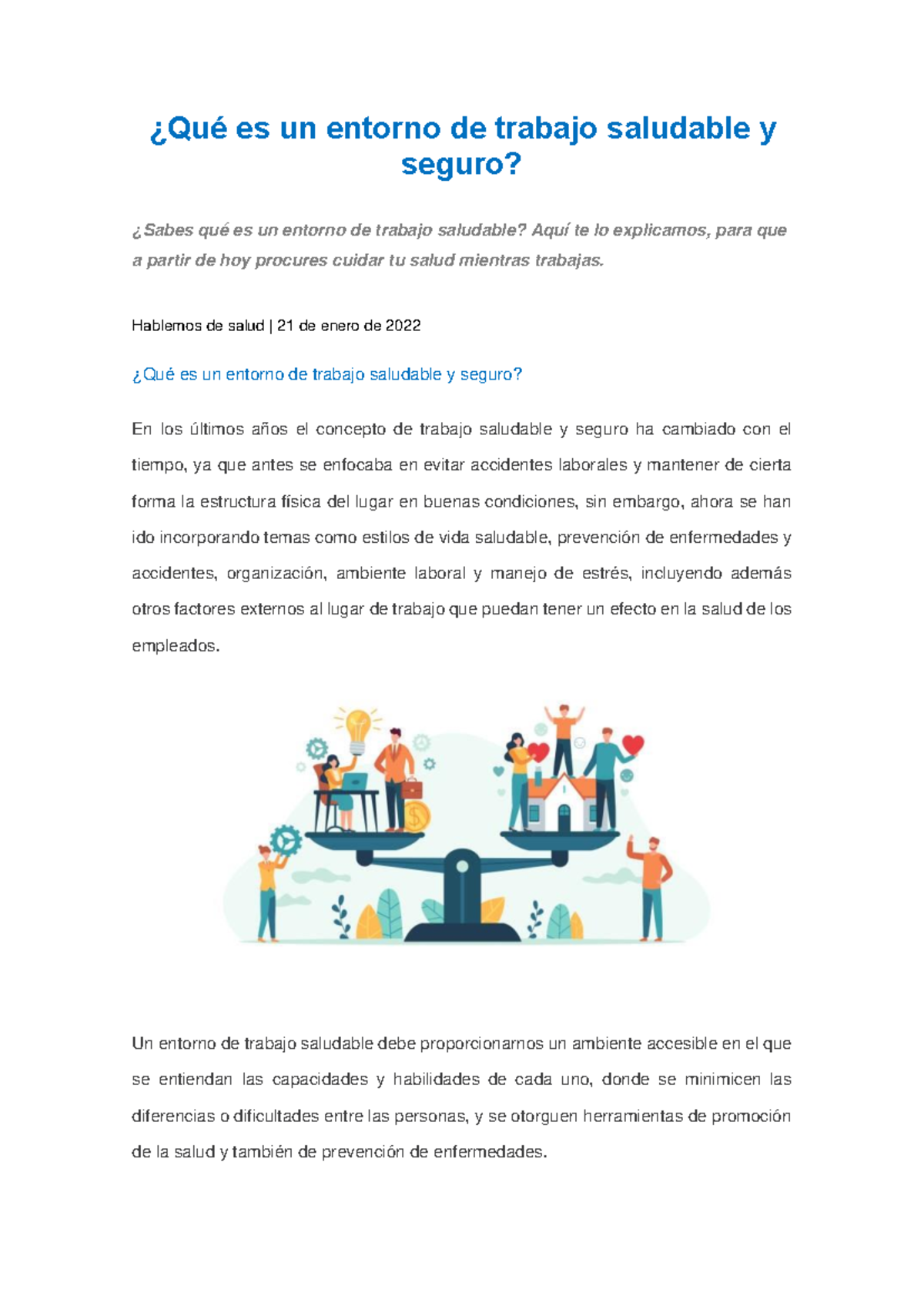 Cap 1 Que es un entorno de trabajo saludable y seguro - ¿Qué es un ...