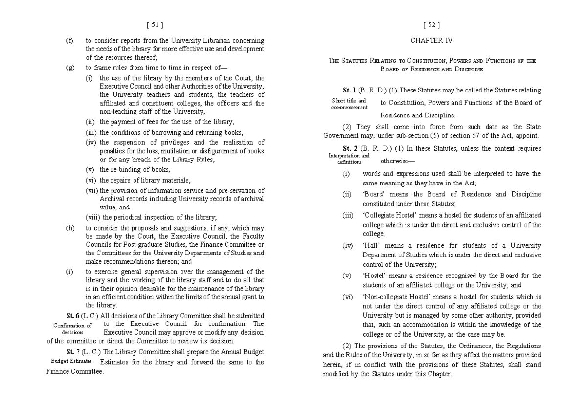 BU Statute2630 Practice with the same (f) to consider reports