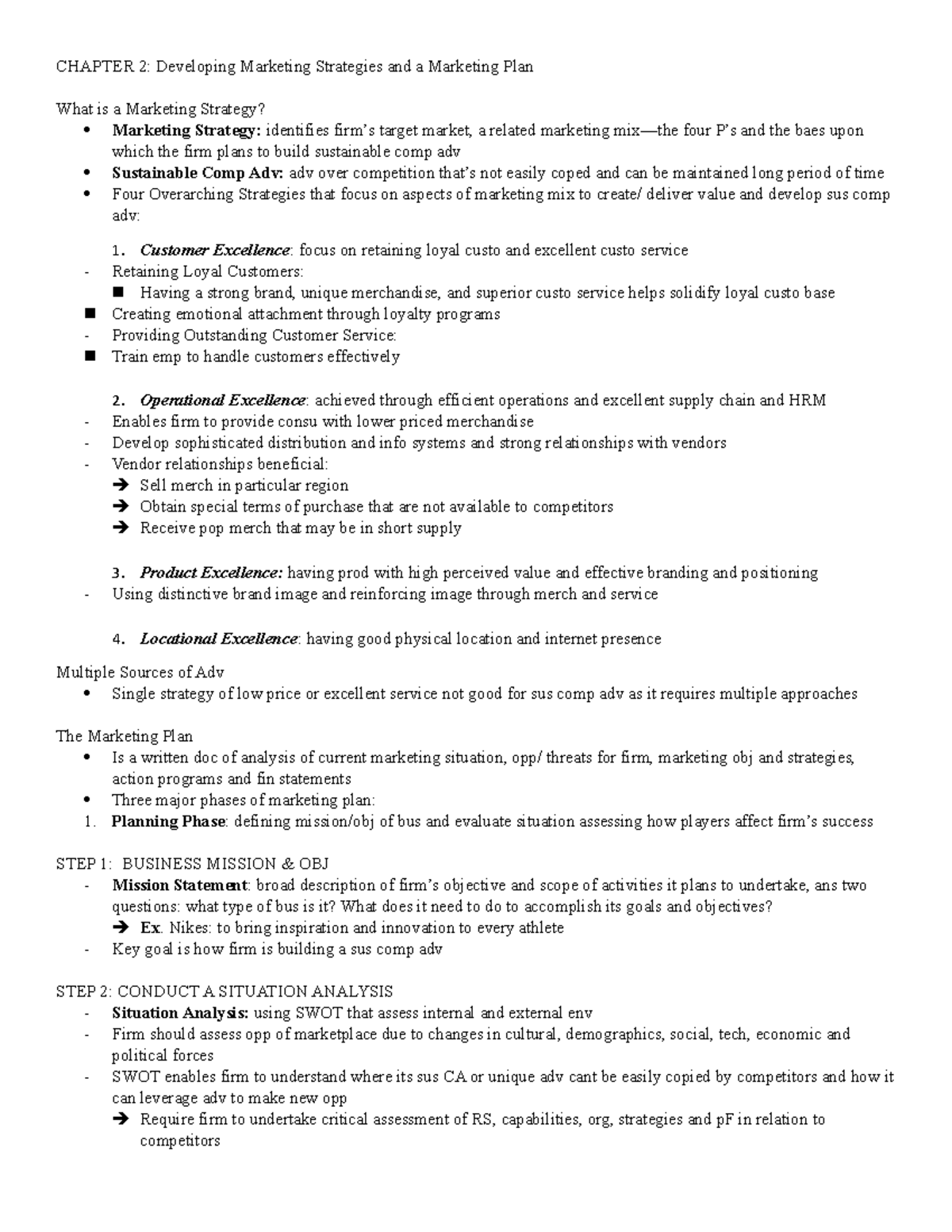 Chapter 2-Developing Marketing Plan and Strategies - CHAPTER 2 ...