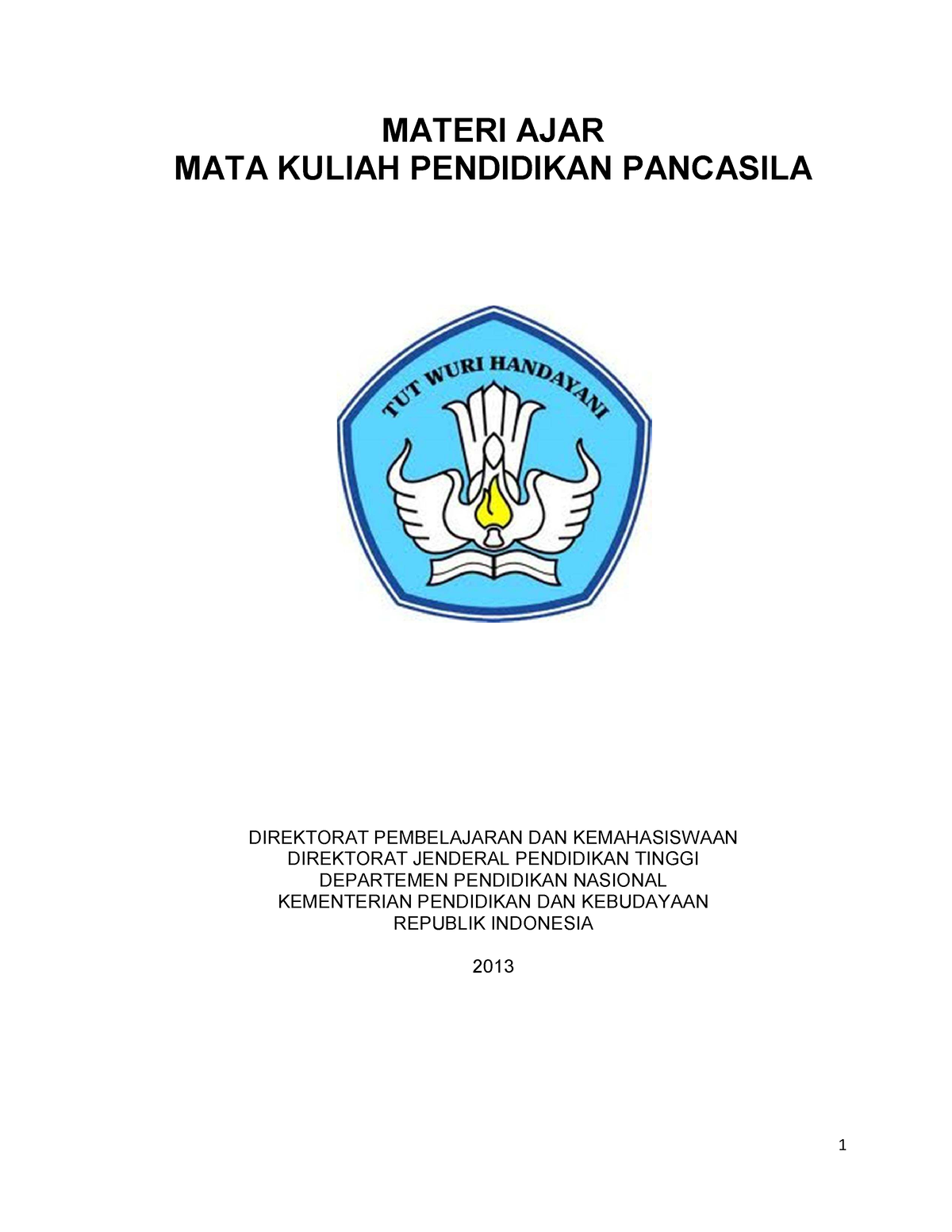 Dokumen Bambu - 1 MATERI AJAR MATA KULIAH PENDIDIKAN PANCASILA ...