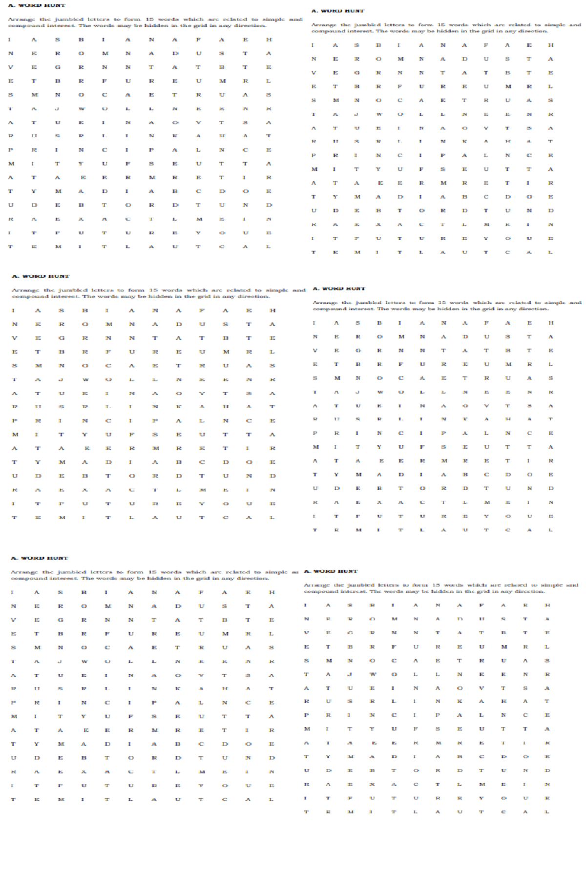 Word hunt gen math - musial intstrumrnt - Music Arts Physical Education ...