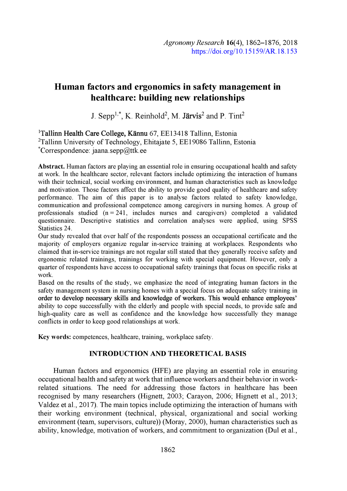 Human Factors And Ergonomics In Safety Management In Healthcare ...