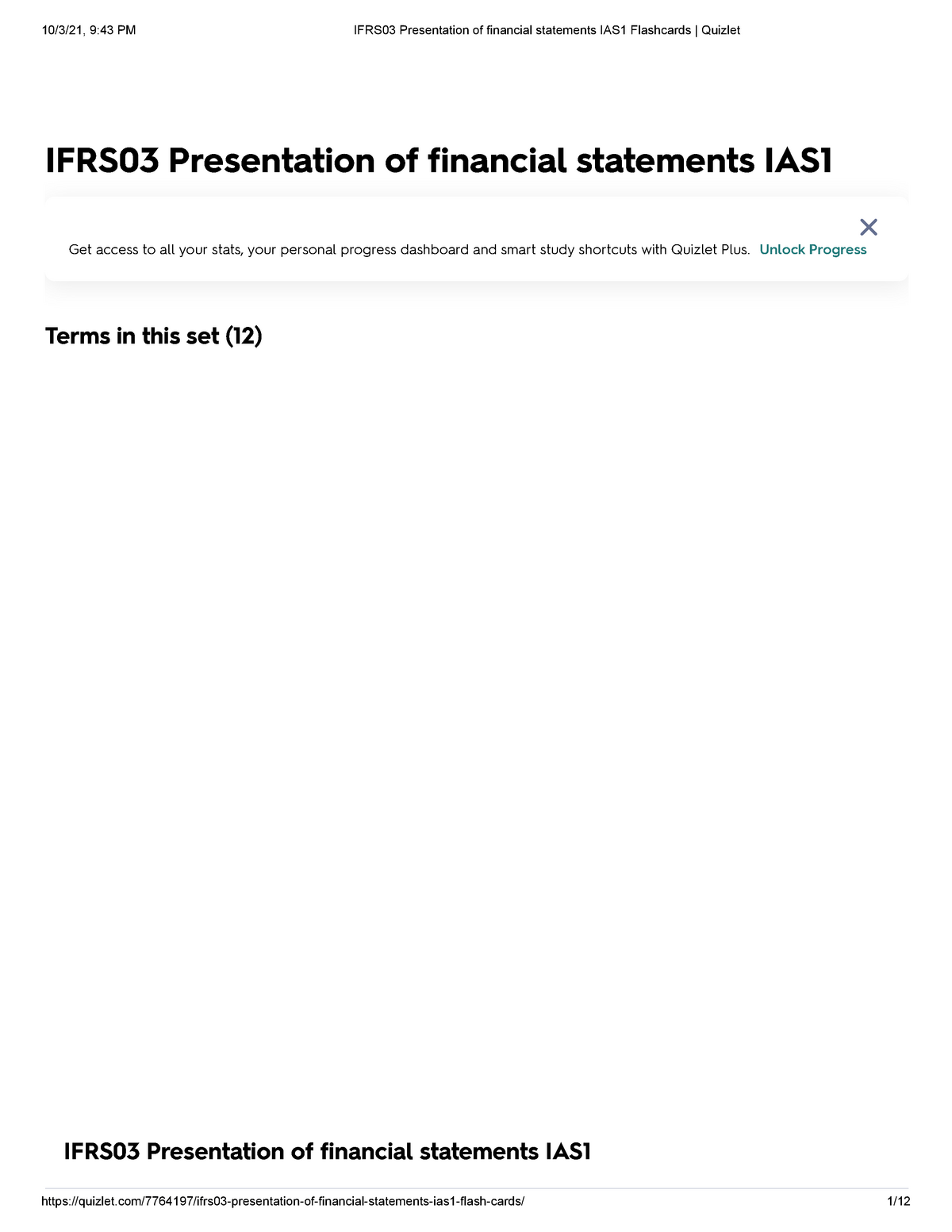 IFRS03 Presentation Of Financial Statements IAS1 Flashcards Quizlet ...