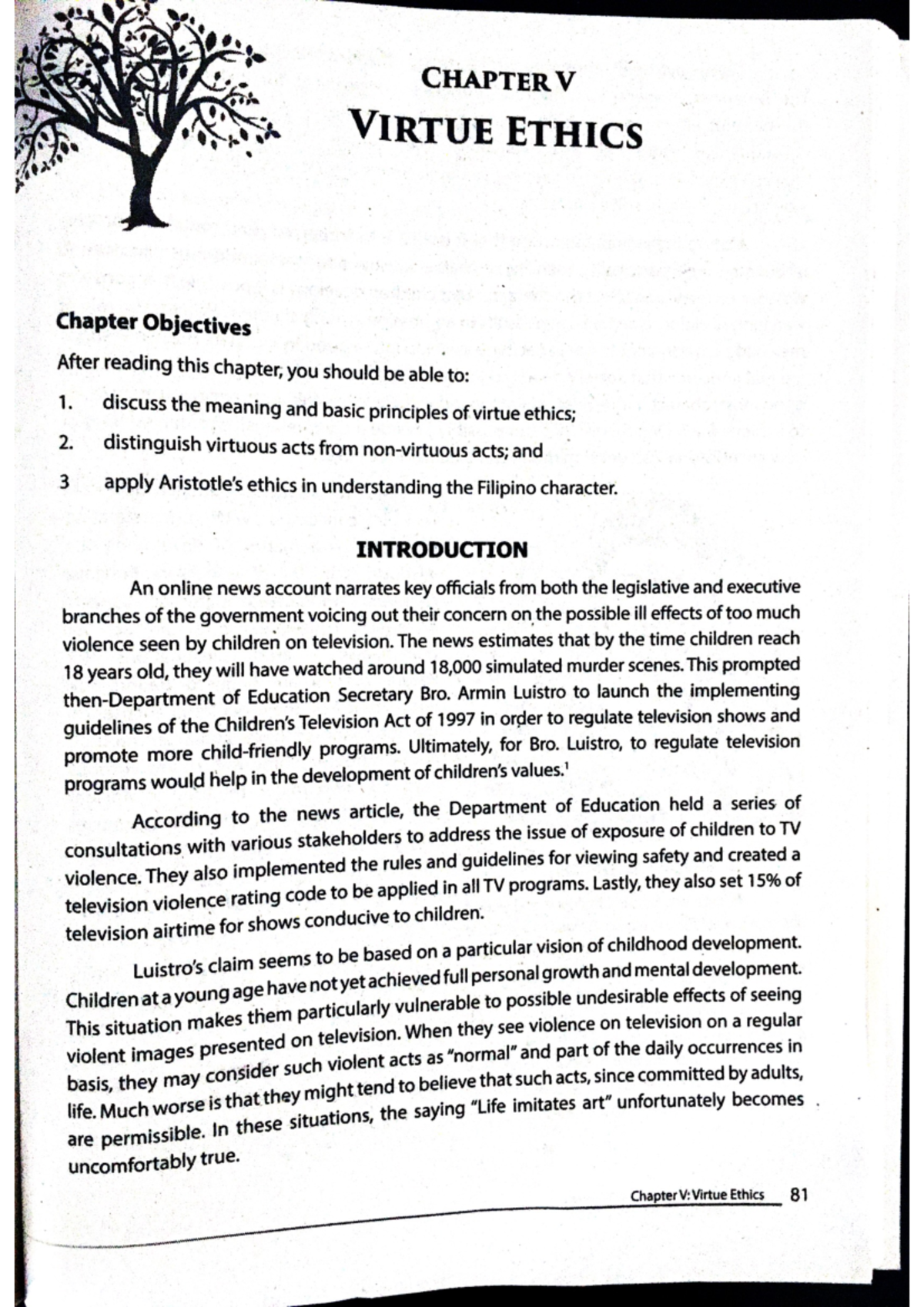 Virtue Ethics - CHAPTER OBJECTIVES After reading this chapter, you ...