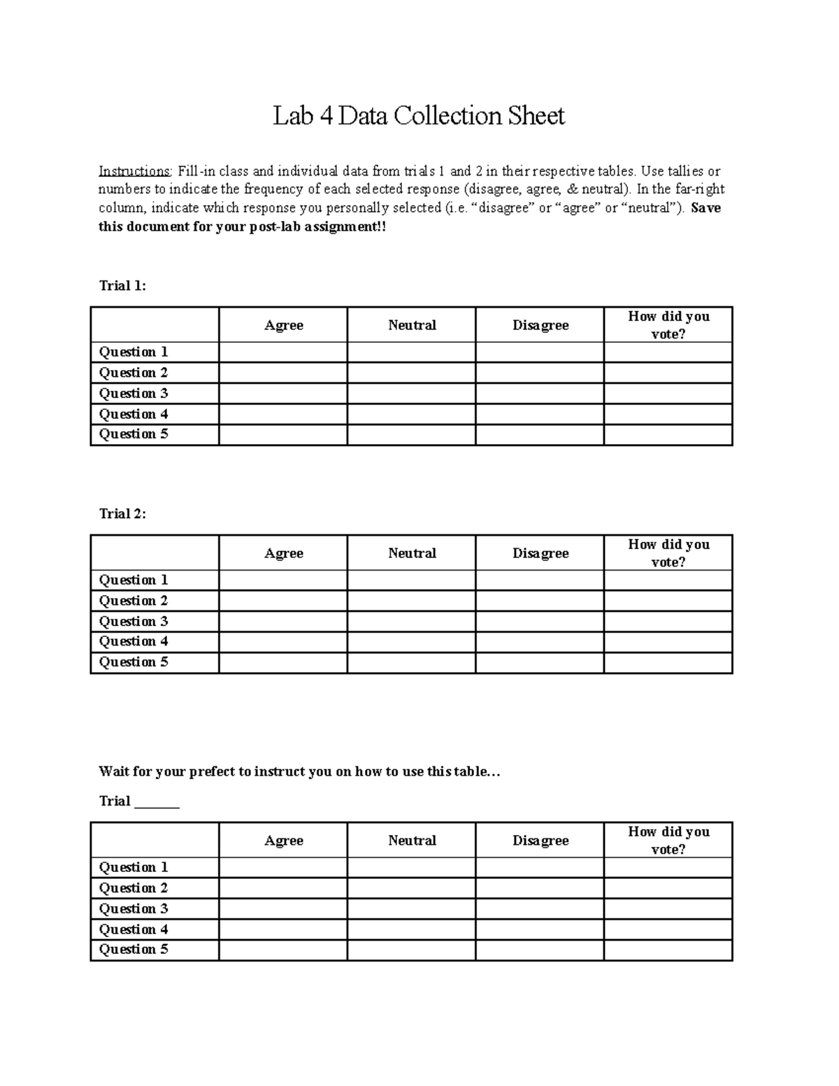 Lab 4 Data Collection Sheet - Lab 4 Data Collection Sheet Instructions ...