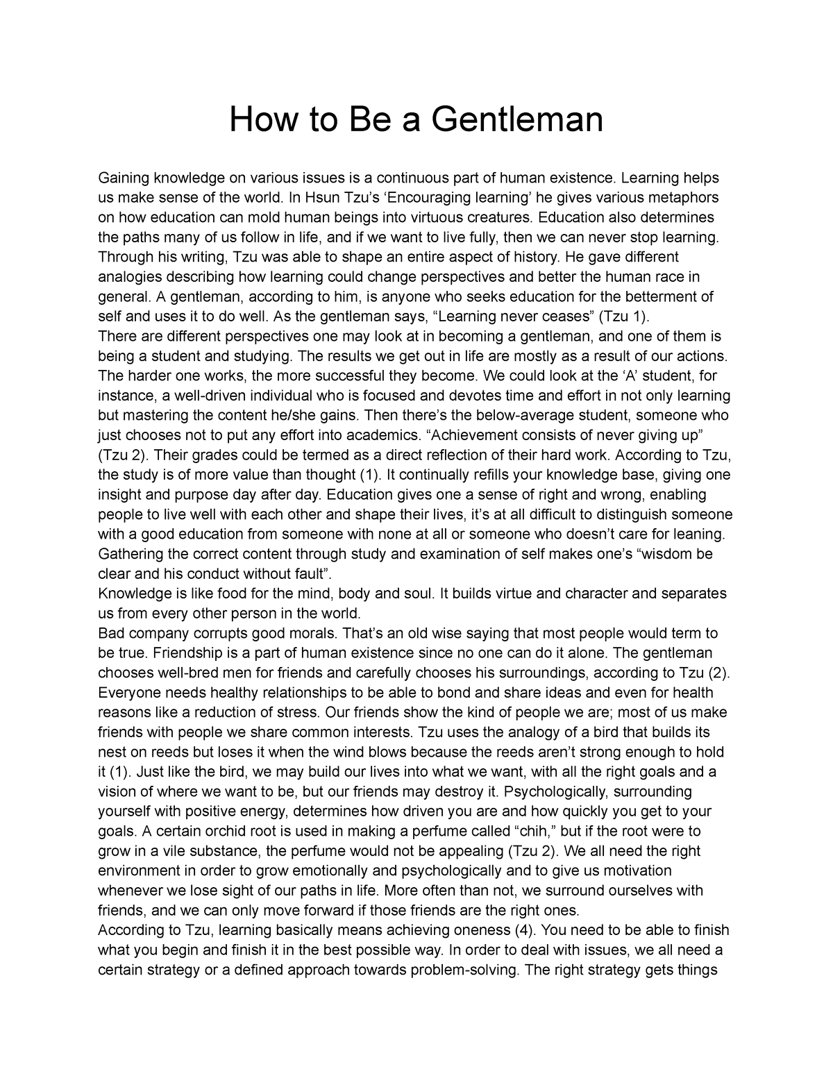 essay on disadvantages of being a gentleman