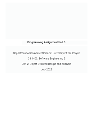 CS 4403 Programming Assignment Unit 2 - Programming Assignment Unit 2 ...