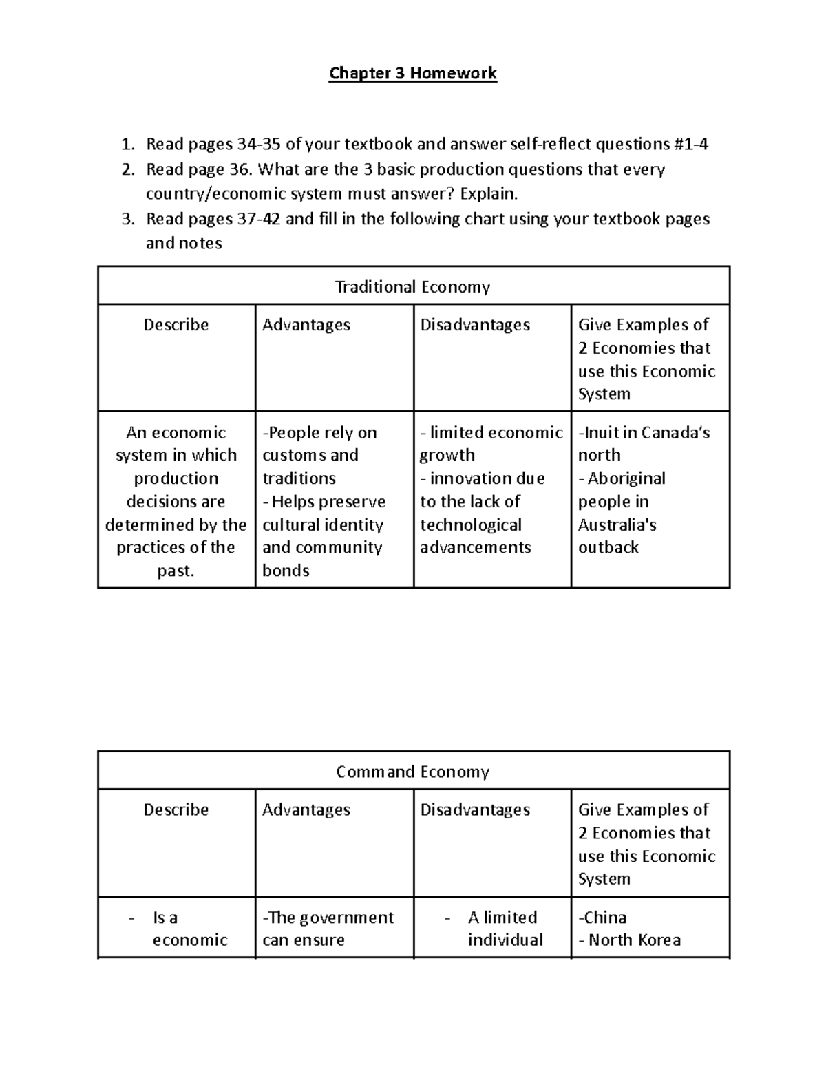 Copy of Chapter 3 Homework - Chapter 3 Homework Read pages 34-35 of ...