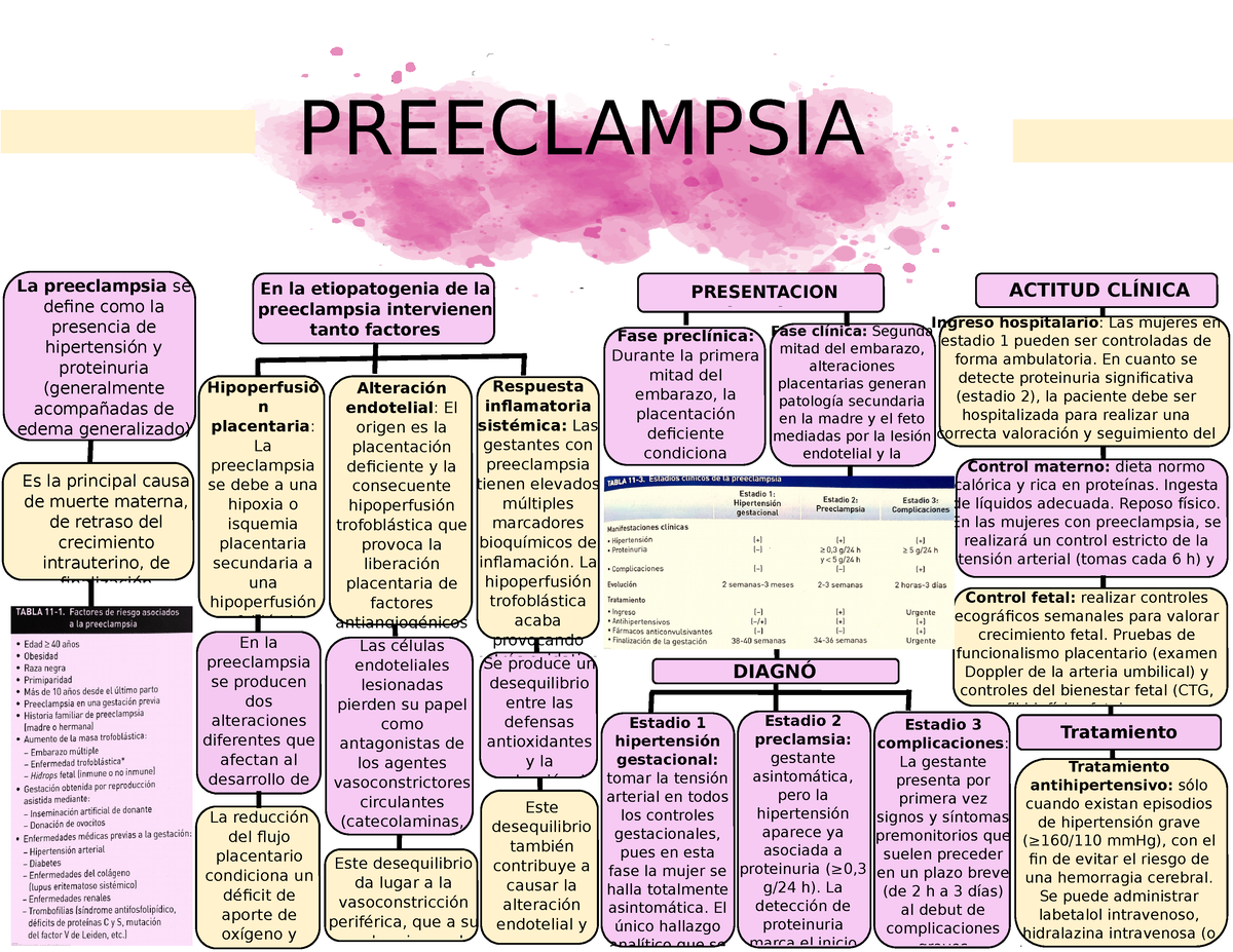 Preclamsia Cuadro Sinoptico Preeclampsia La Preeclampsia Se Define Como La Presencia De