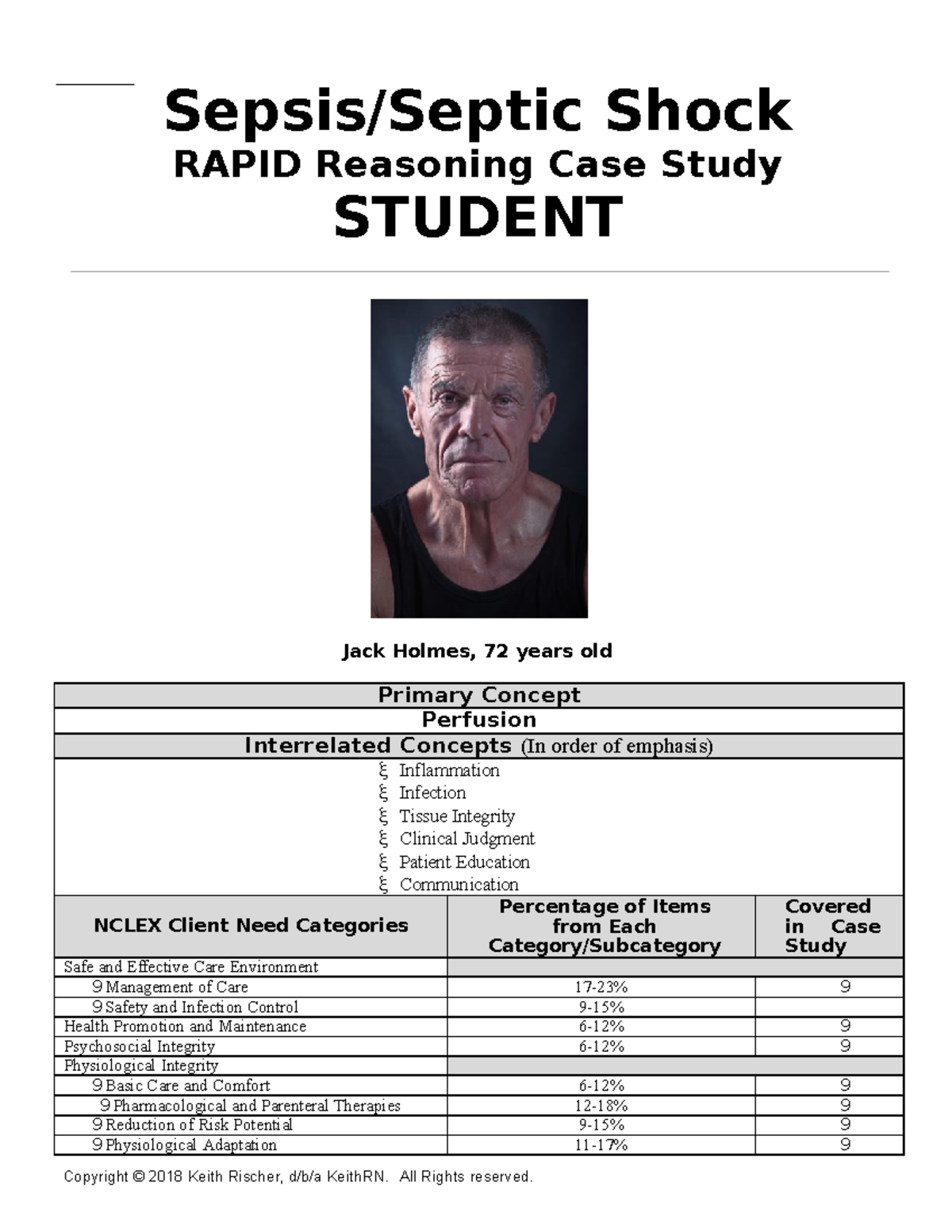 septic shock case study scribd