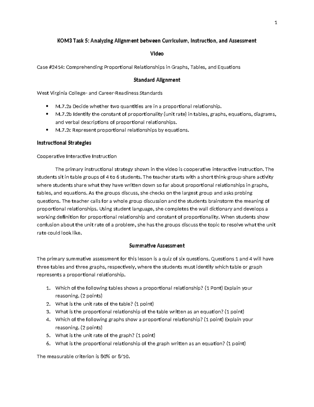 KOM3 Task 5-Analyzing Alignment - 1 KOM3 Task 5: Analyzing Alignment ...