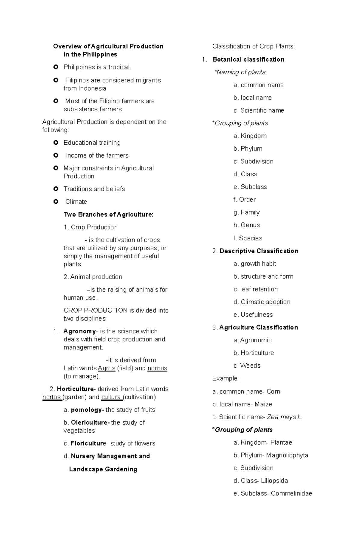 Crop Animal and History - Overview of Agricultural Production in the ...