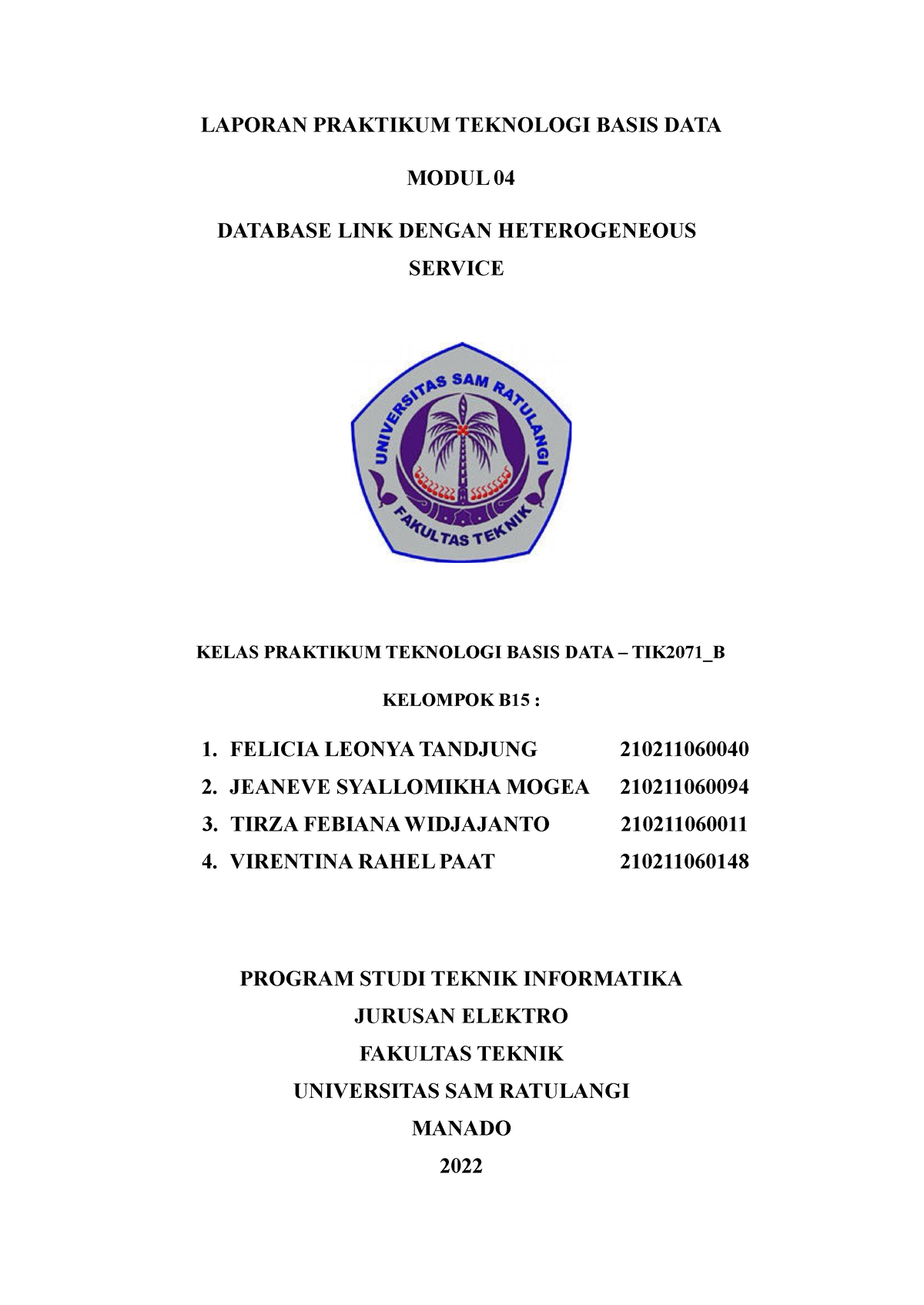 Laporan Modul 4 Praktikum Teknologi Basis DATA B15( Revisi) - LAPORAN ...