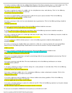 Peds - Questions to study for Peds exam - A 27-month-old toddler who is ...