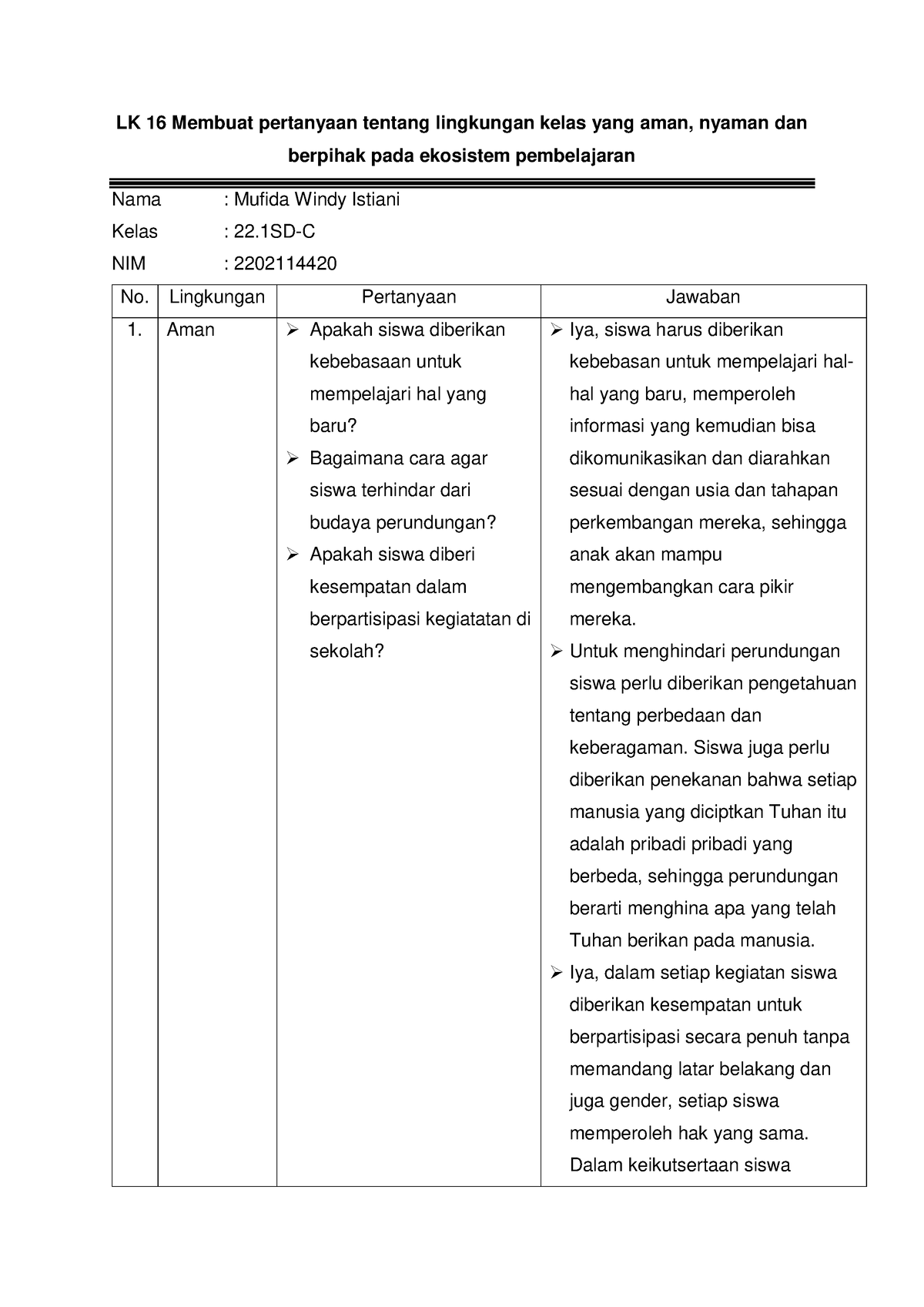 Lk Mufida Windy Istiani Lk Membuat Pertanyaan Tentang