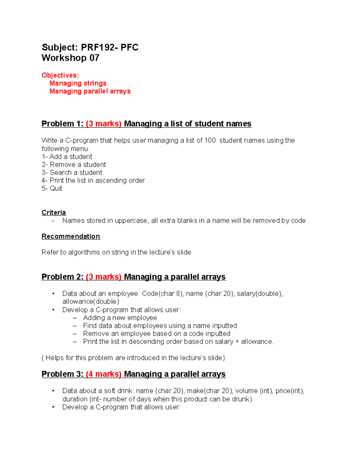 Workshop 07 - ádasdasfasfasd - Subject: PRF192- PFC Workshop 07 ...