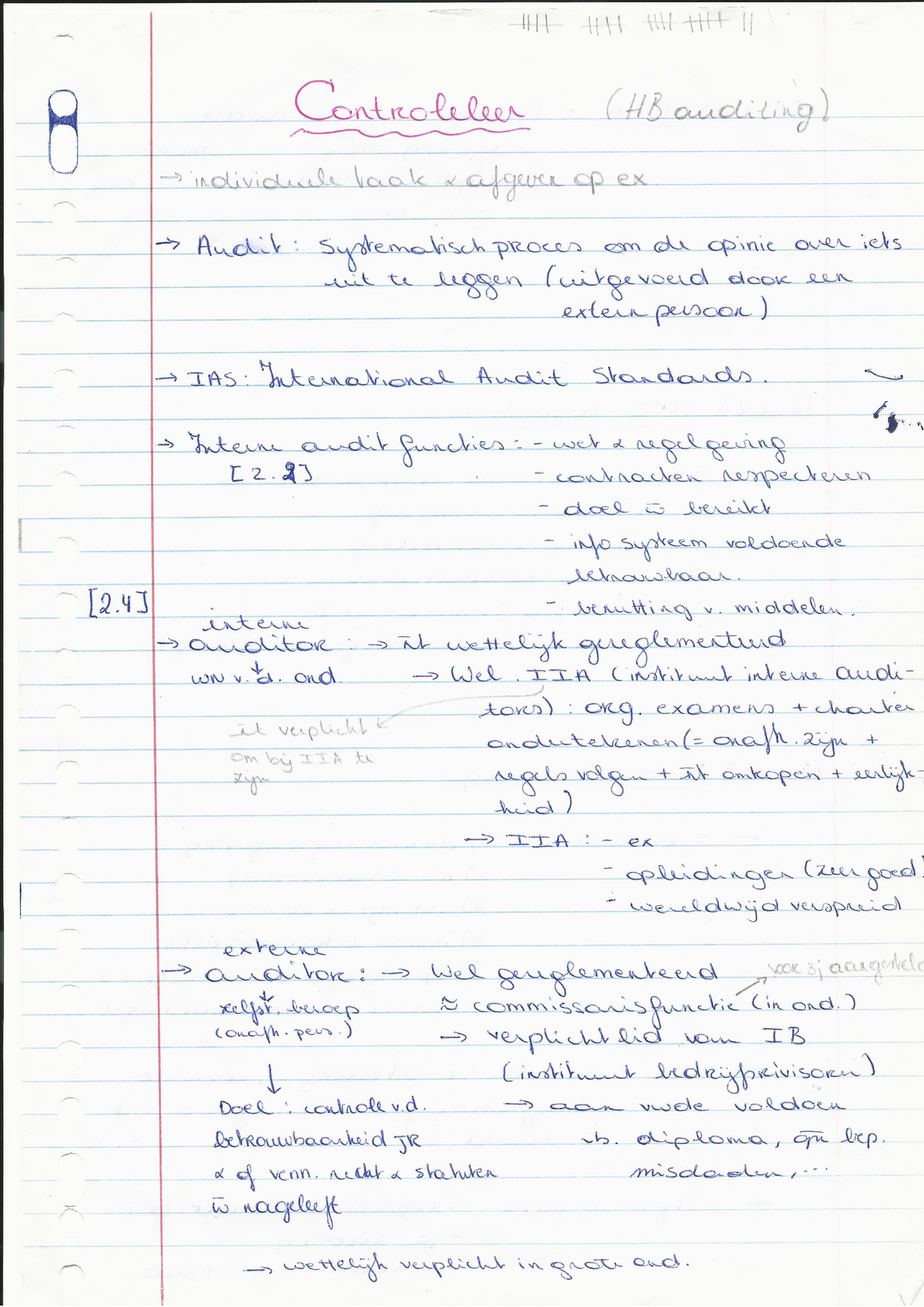 Auditing-1 - Samenvatting - Audit - Studocu