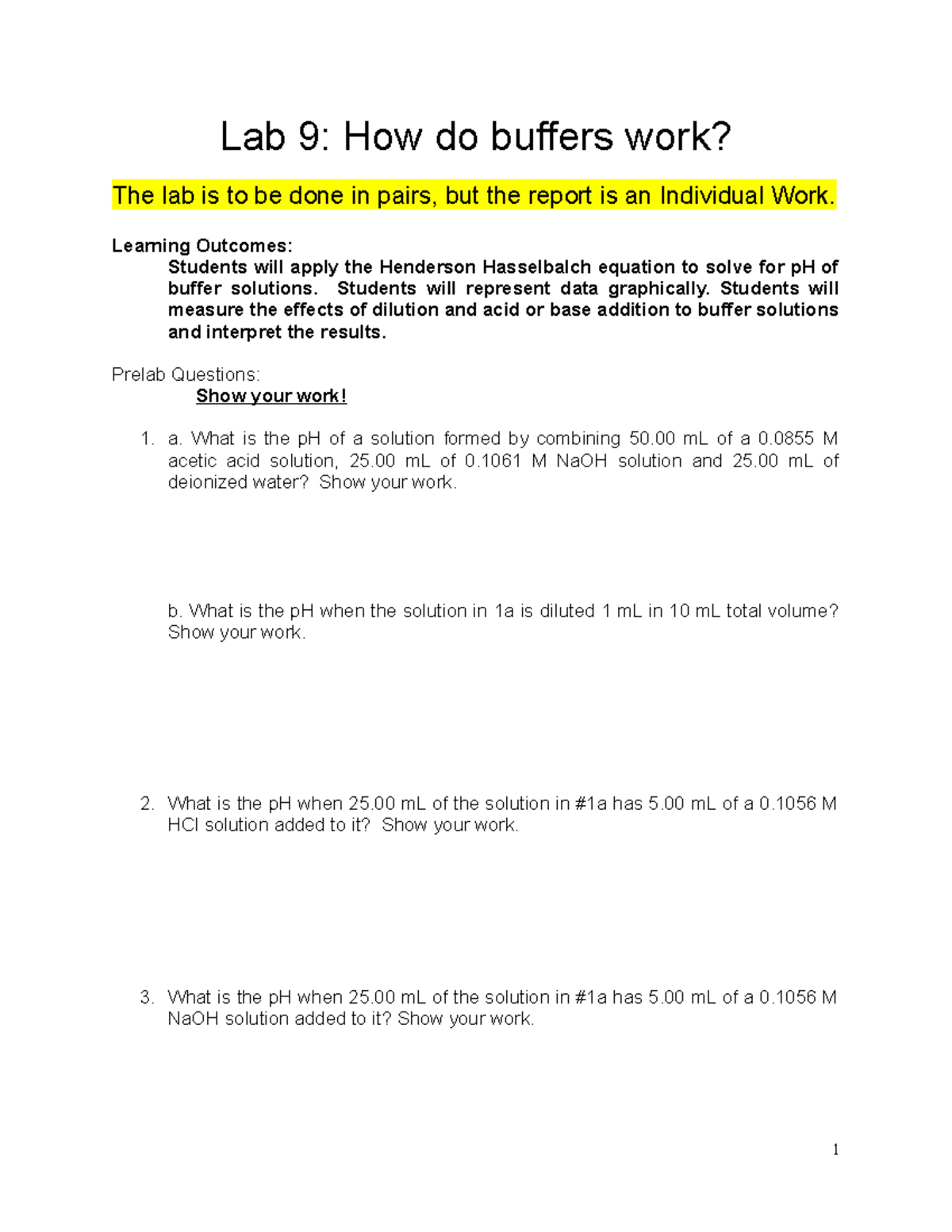 Lab 8 How do buffers work Lab 9 How do buffers work? The lab is to