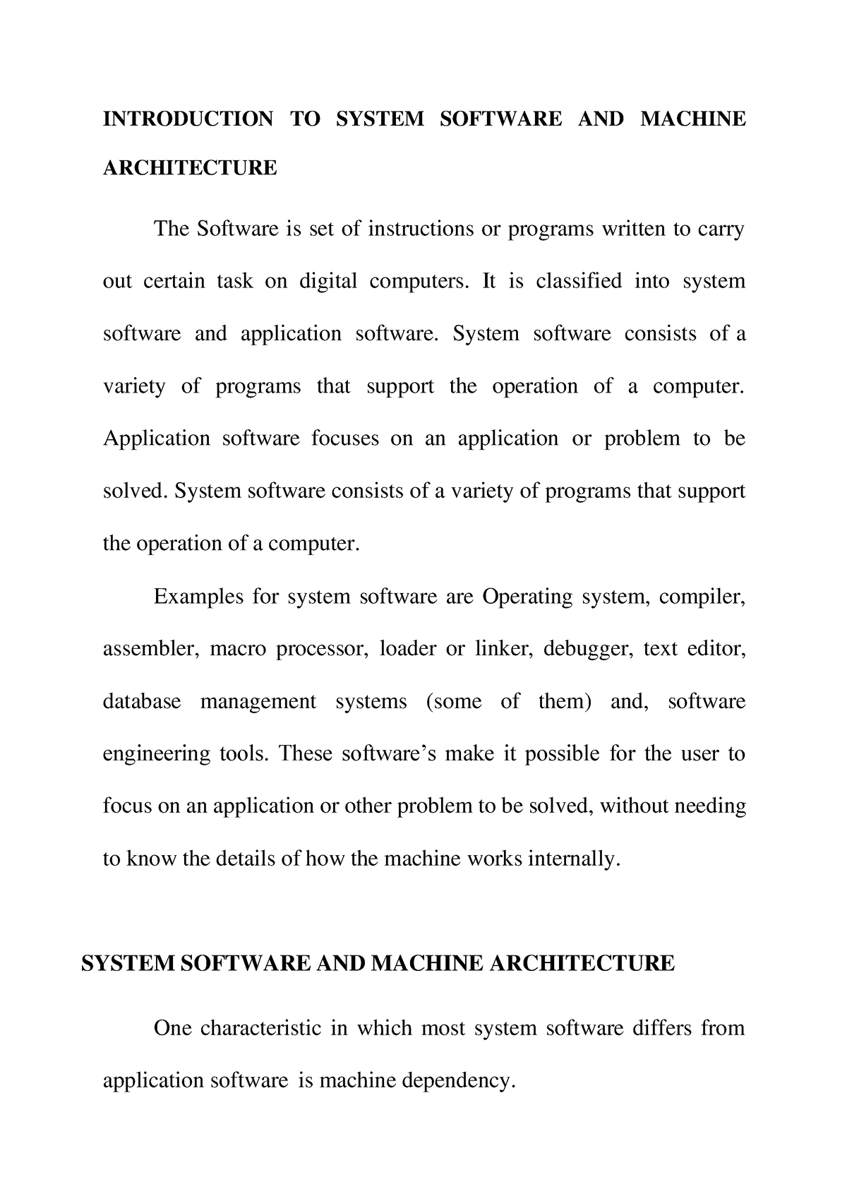 essay on software system