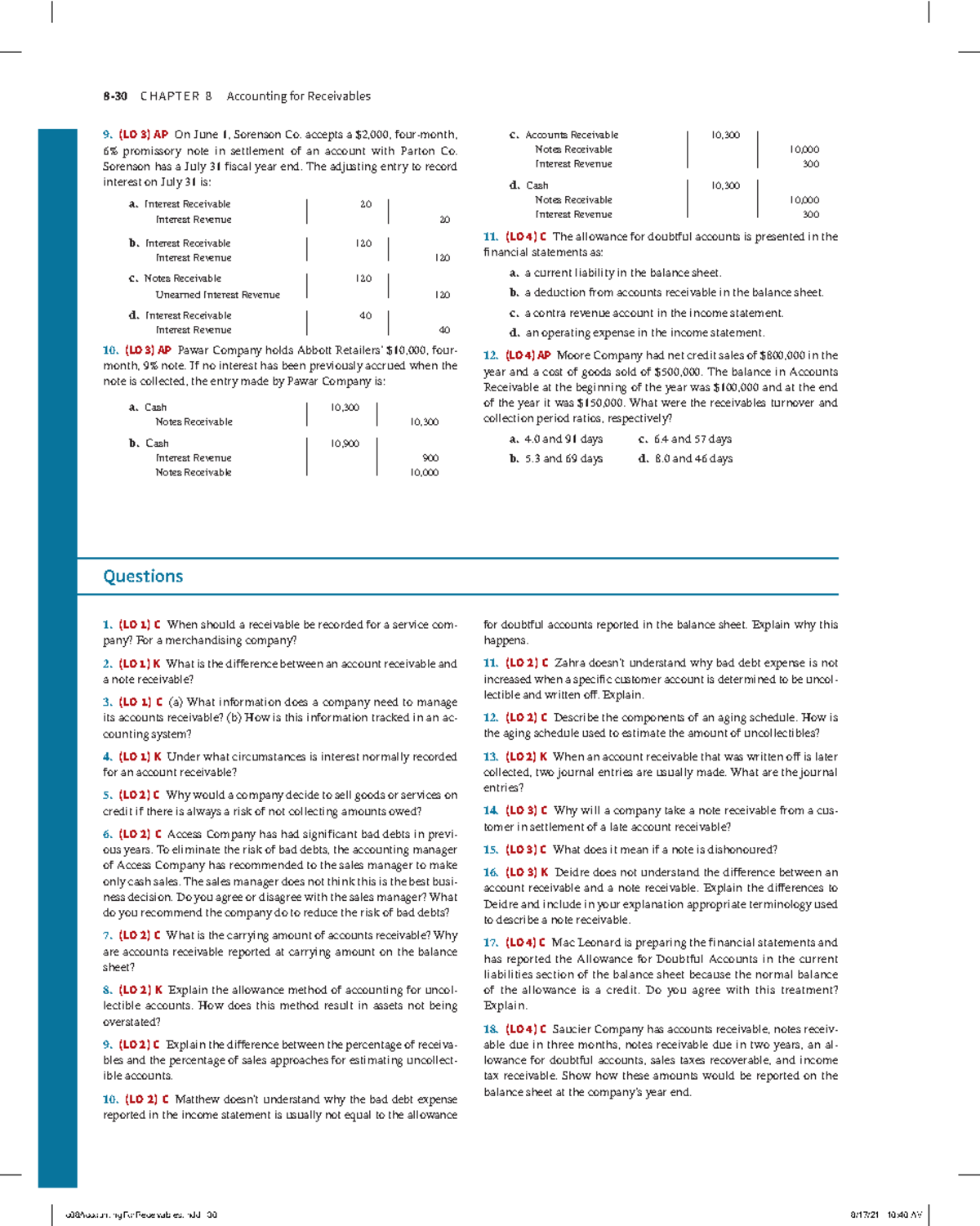 CH8 - this is the end of chapter questions questions to help you ...