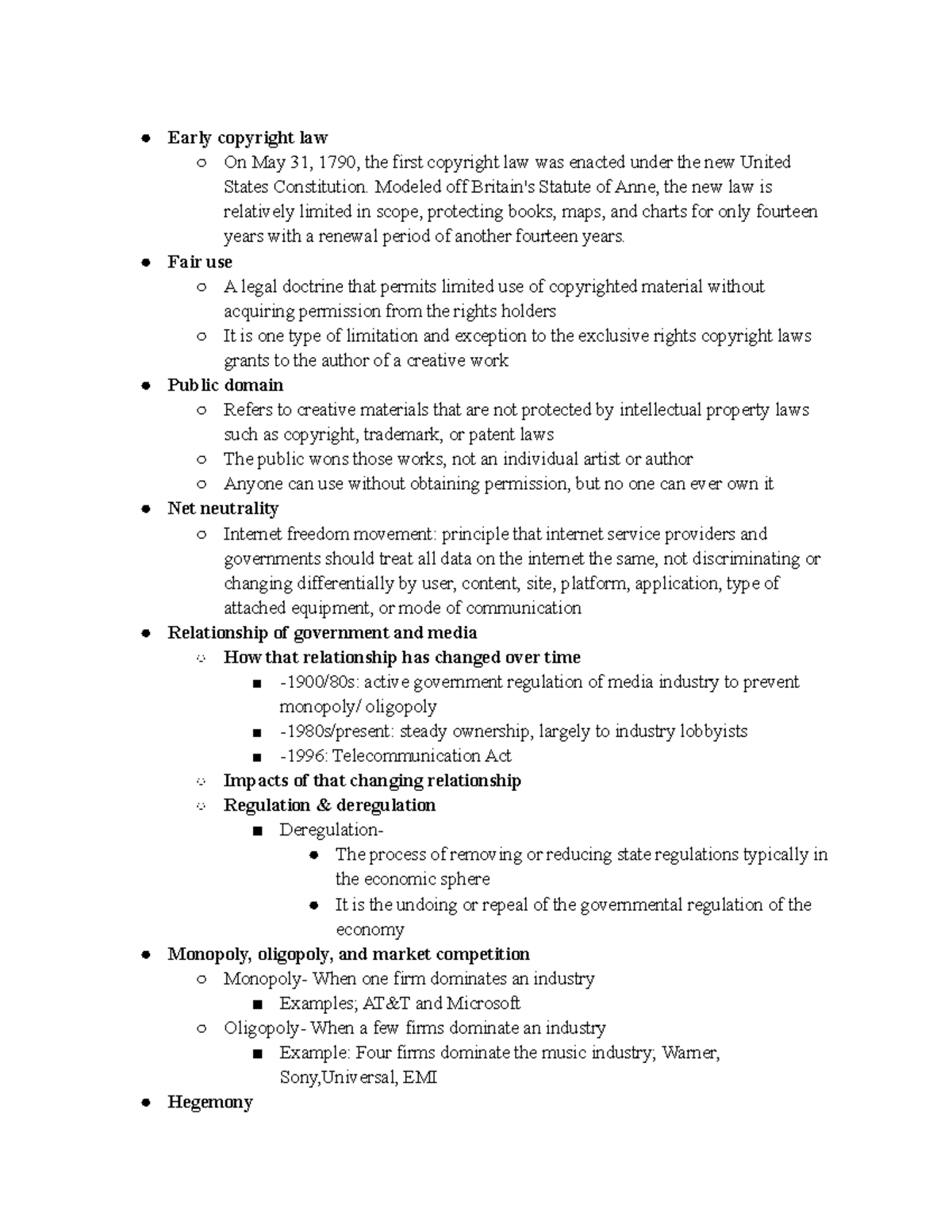 CMN 455 guide exam 3 - Early copyright law On May 31, 1790, the first ...