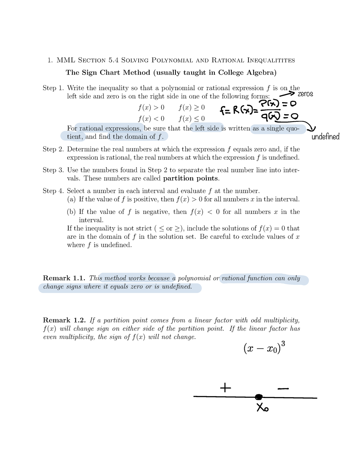 Polyrational Inequalities Mml Section Solving Polynomial And