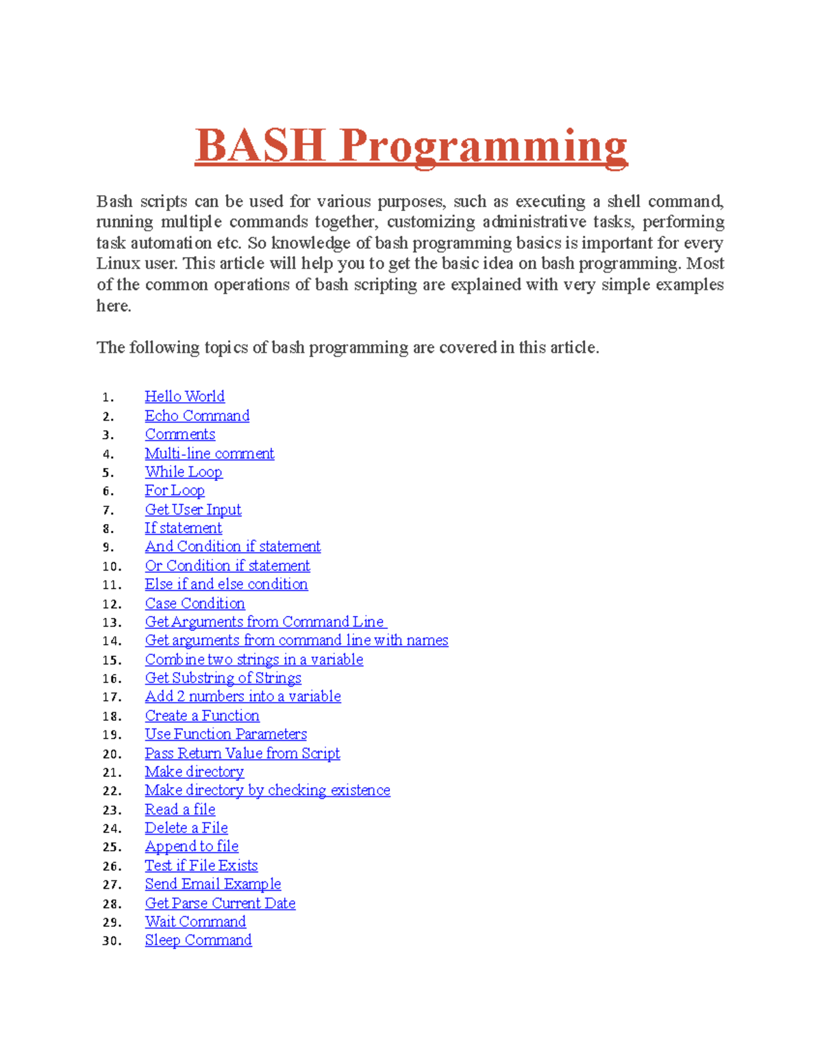 assignment bash