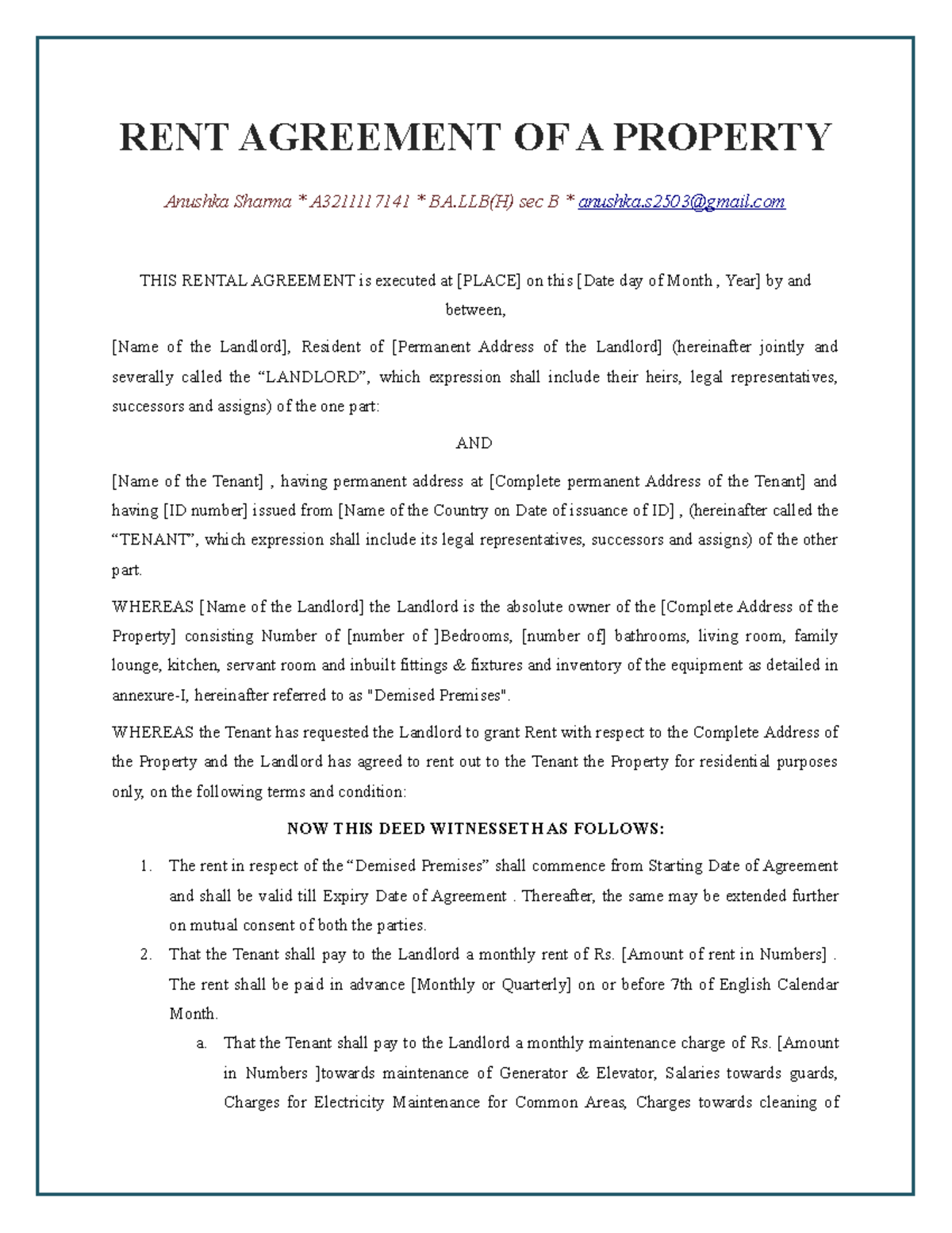 rental-agreement-of-immovable-property-format-rent-agreement-of-a